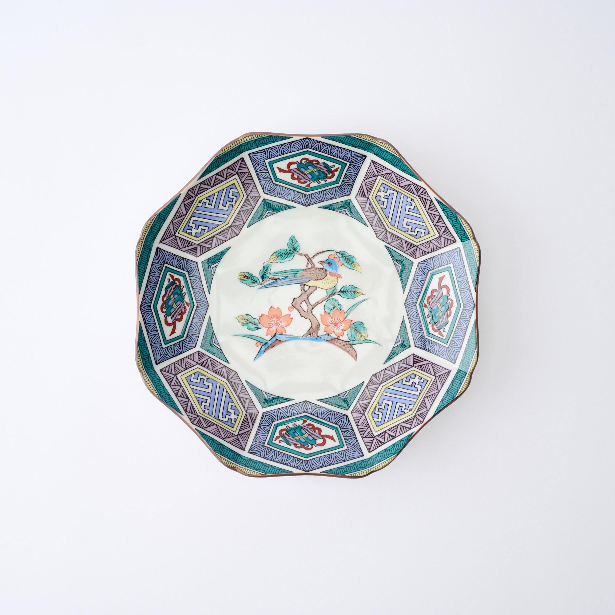 Auspicious Birds and Flowers Side Plate Set - JAPAN KUTANI SHOP