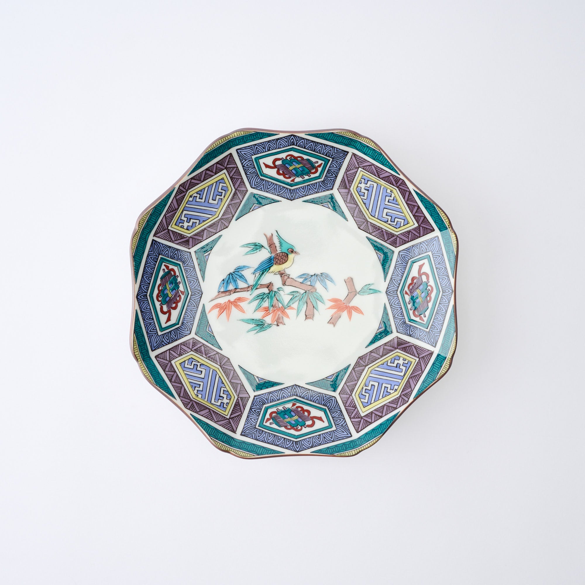 Auspicious Birds and Flowers Side Plate Set - JAPAN KUTANI SHOP