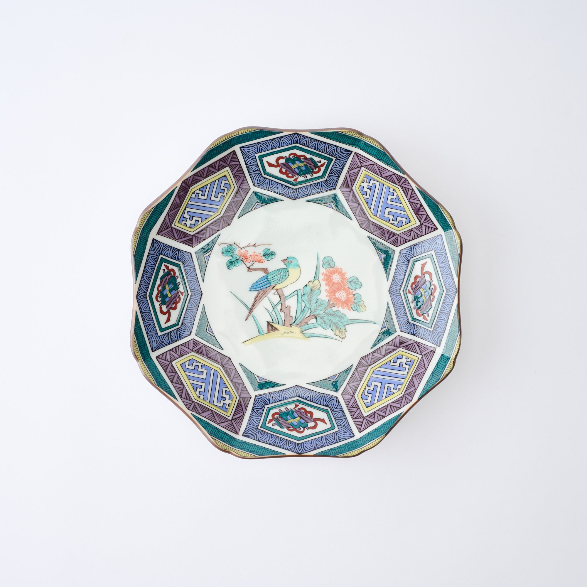Auspicious Birds and Flowers Side Plate Set - JAPAN KUTANI SHOP