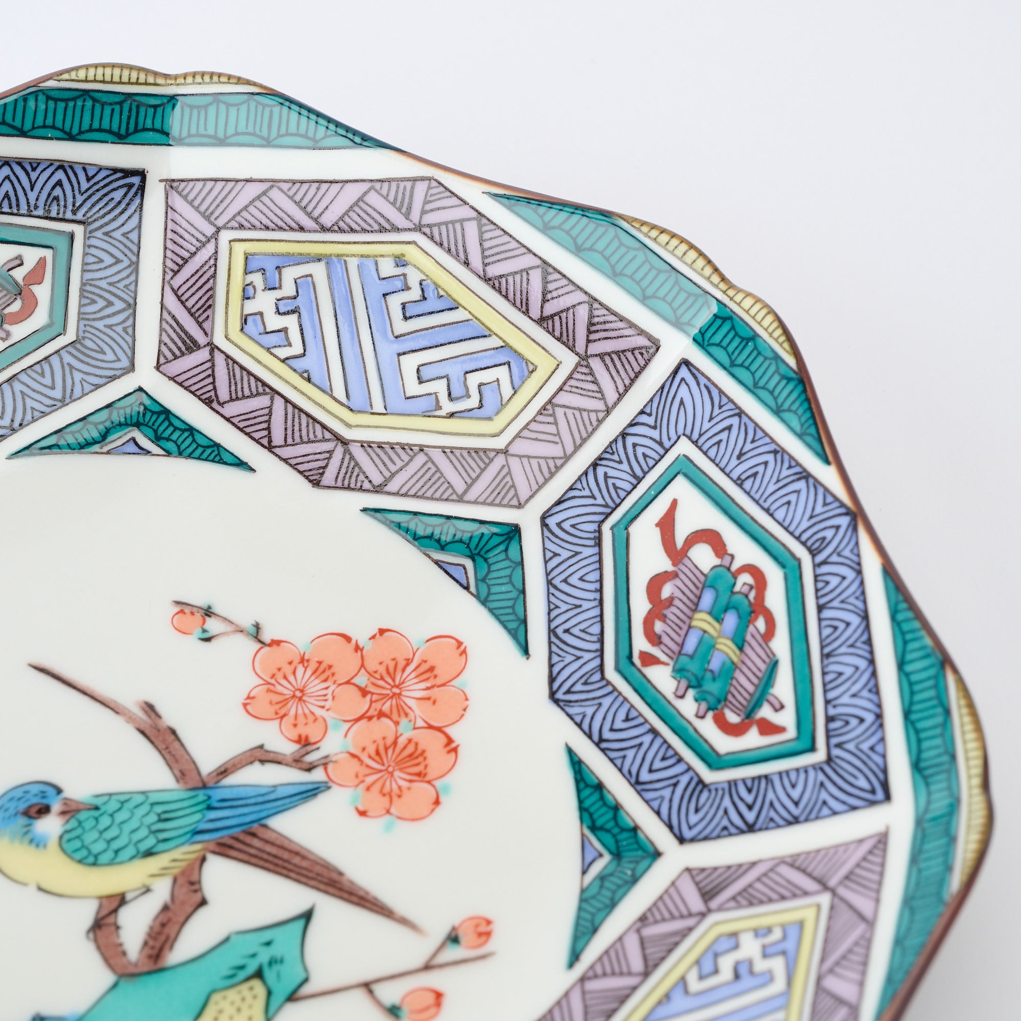 Auspicious Birds and Flowers Side Plate Set - JAPAN KUTANI SHOP