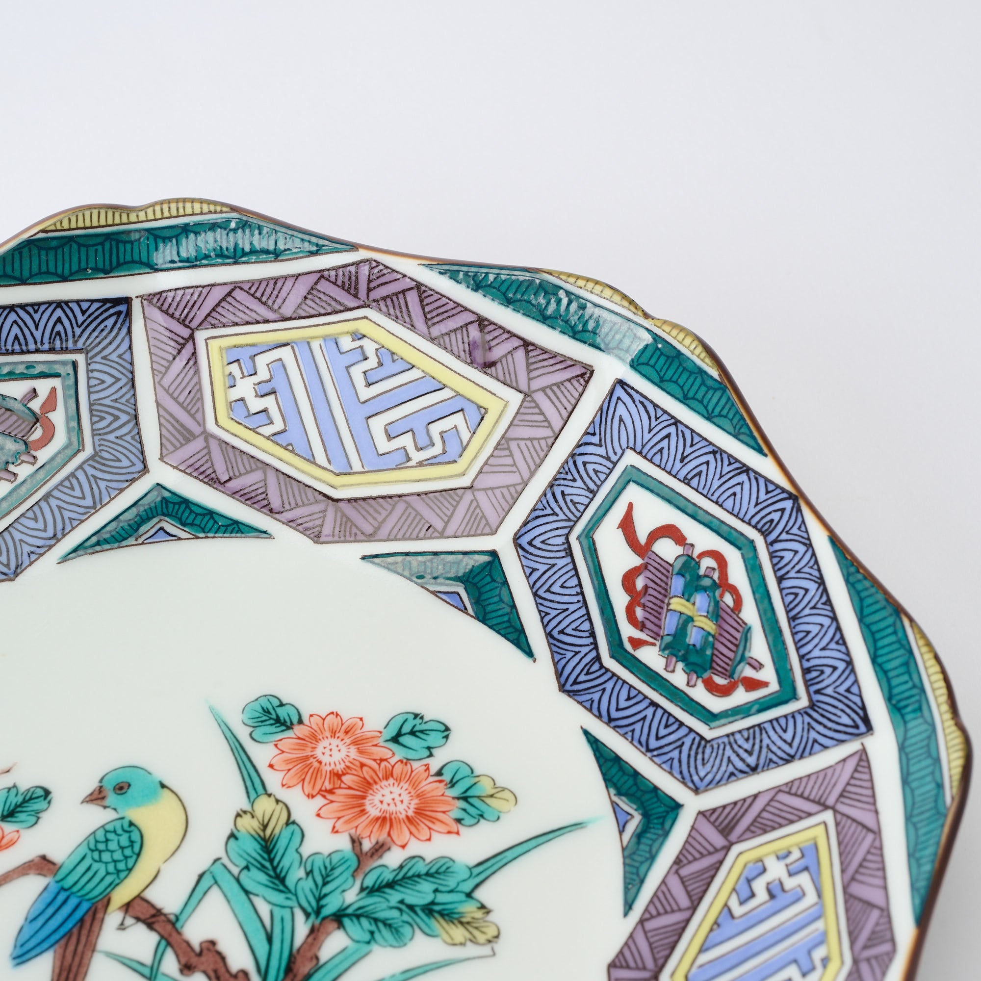 Auspicious Birds and Flowers Side Plate Set - JAPAN KUTANI SHOP