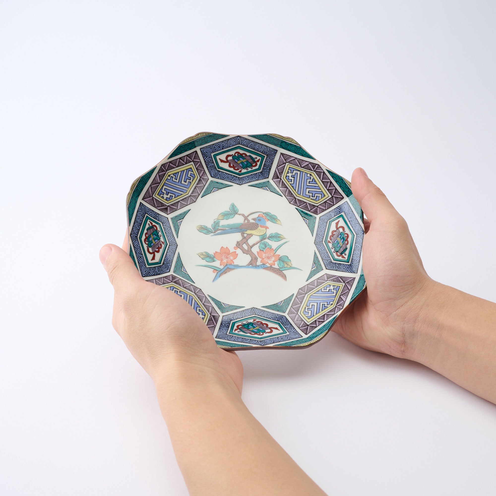 Auspicious Birds and Flowers Side Plate Set - JAPAN KUTANI SHOP