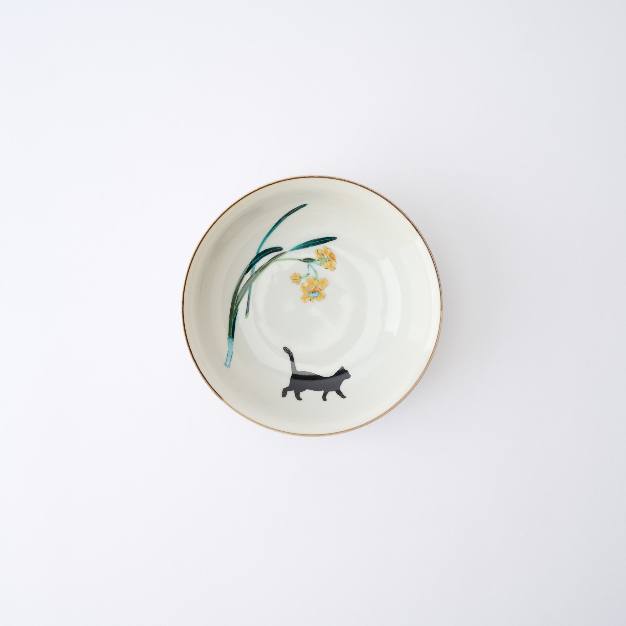 Seasonal Blossoms with Cat Medium Bowl Set - JAPAN KUTANI SHOP