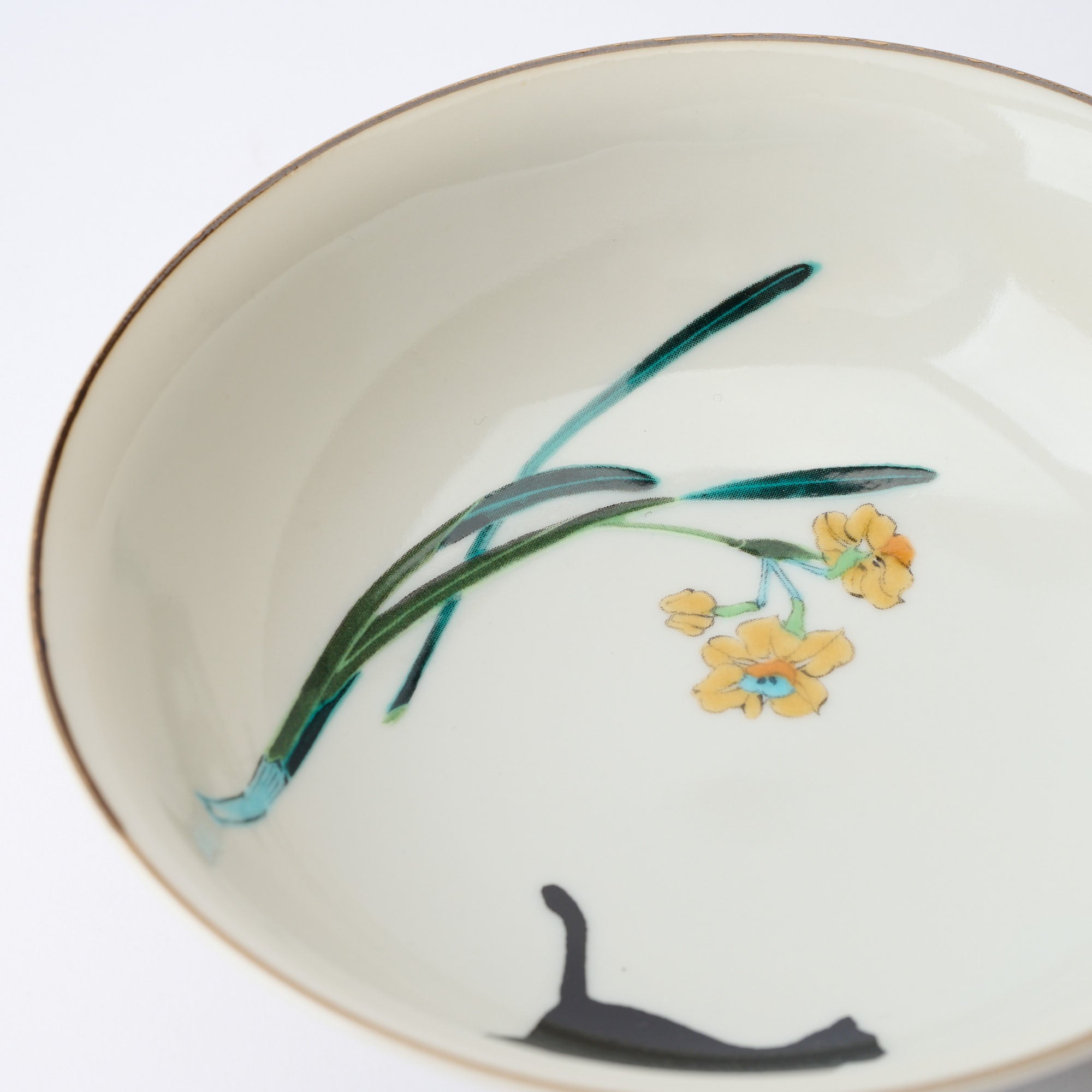 Seasonal Blossoms with Cat Medium Bowl Set - JAPAN KUTANI SHOP