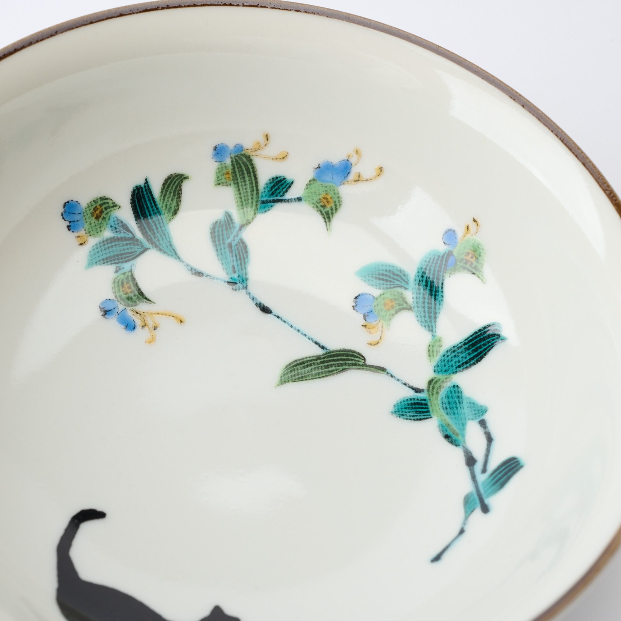 Seasonal Blossoms with Cat Medium Bowl Set - JAPAN KUTANI SHOP