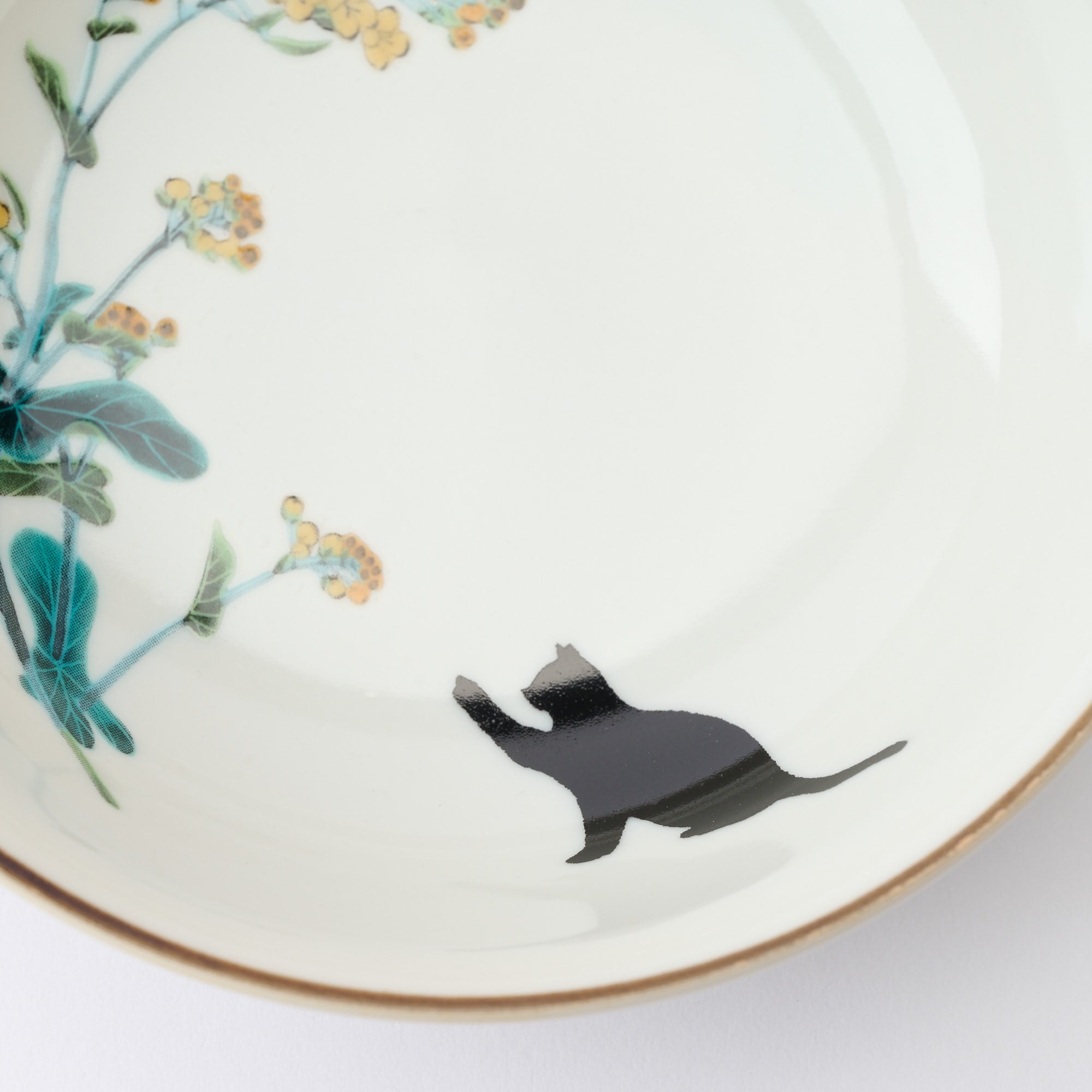 Seasonal Blossoms with Cat Medium Bowl Set - JAPAN KUTANI SHOP