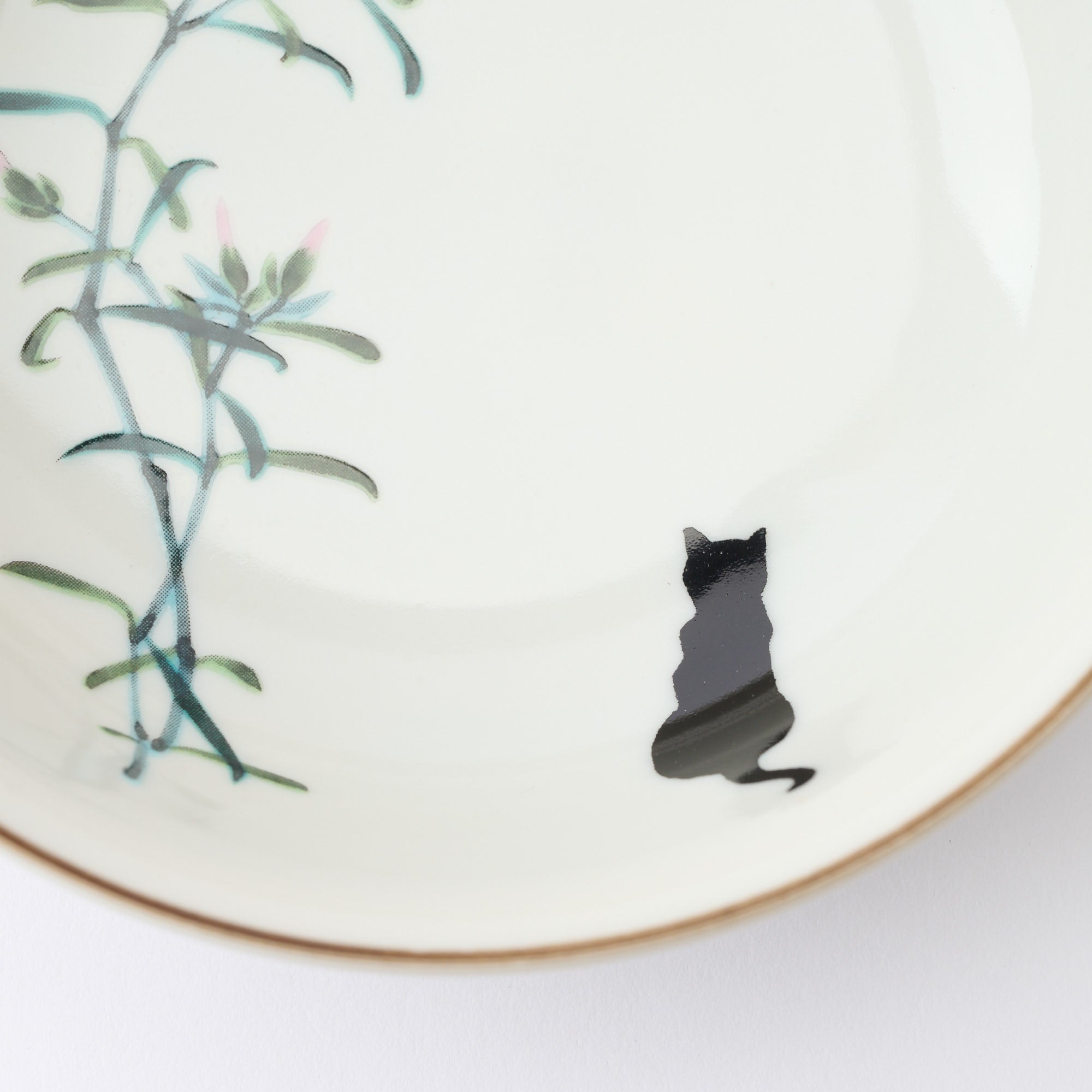 Seasonal Blossoms with Cat Medium Bowl Set - JAPAN KUTANI SHOP