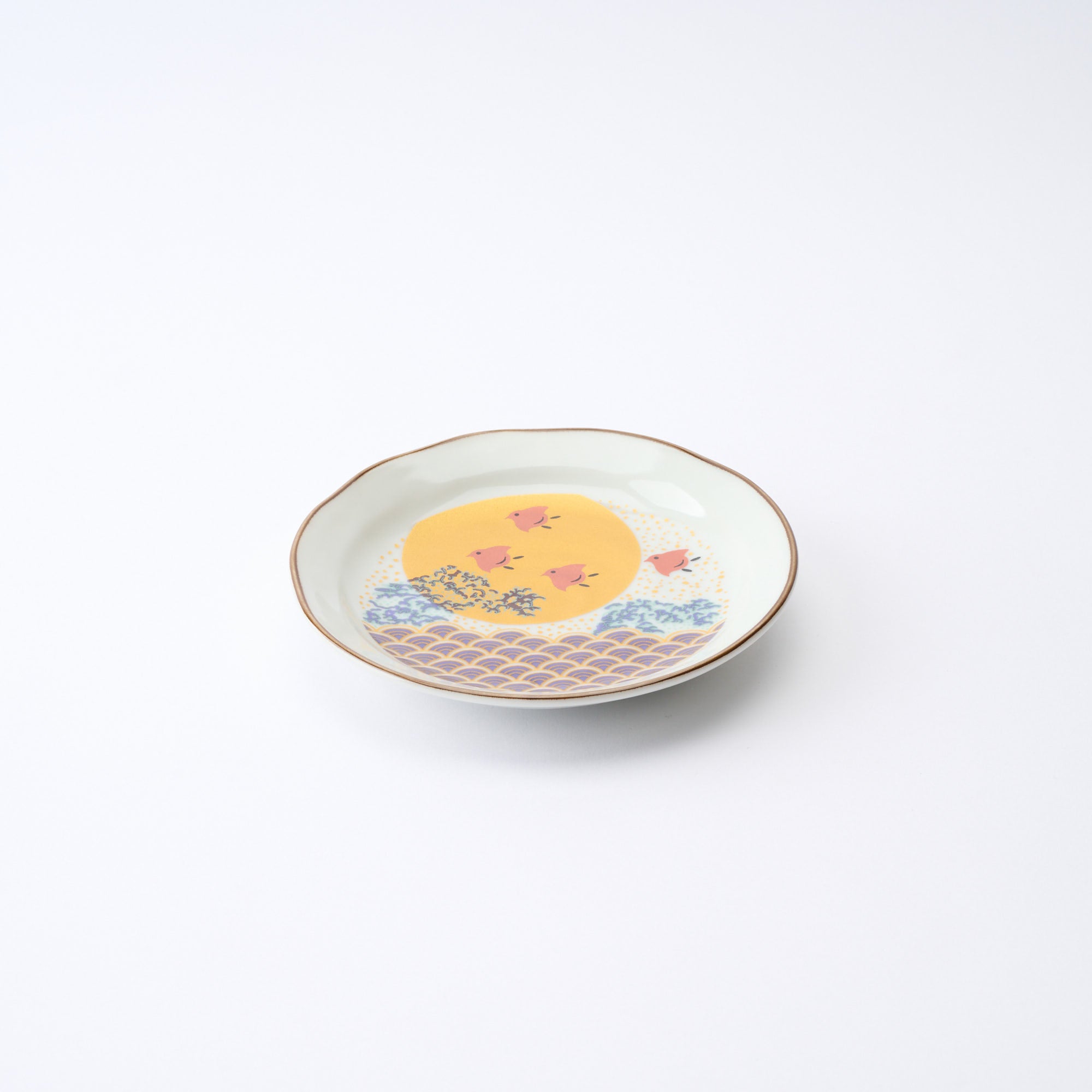 Waves and Birds Side Plate Set - JAPAN KUTANI SHOP