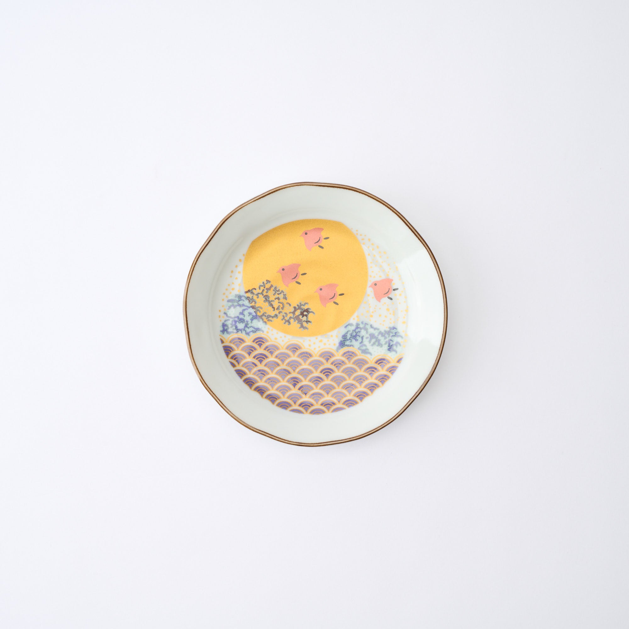 Waves and Birds Side Plate Set - JAPAN KUTANI SHOP