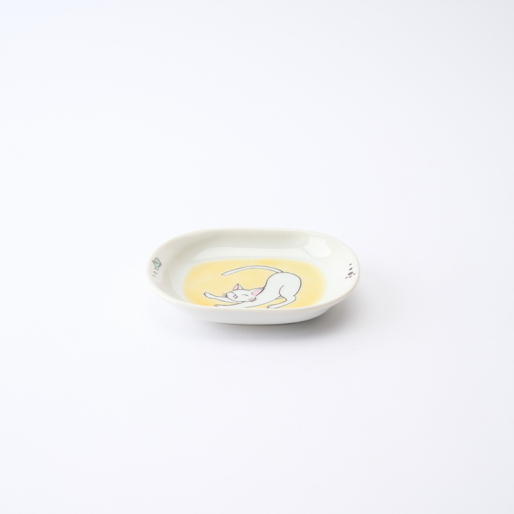White Cat Pastel Side Plate Set - JAPAN KUTANI SHOP