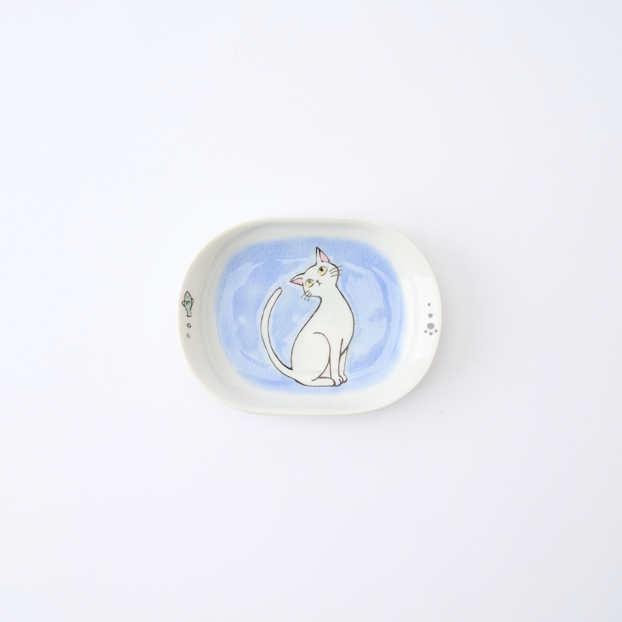 White Cat Pastel Side Plate Set - JAPAN KUTANI SHOP