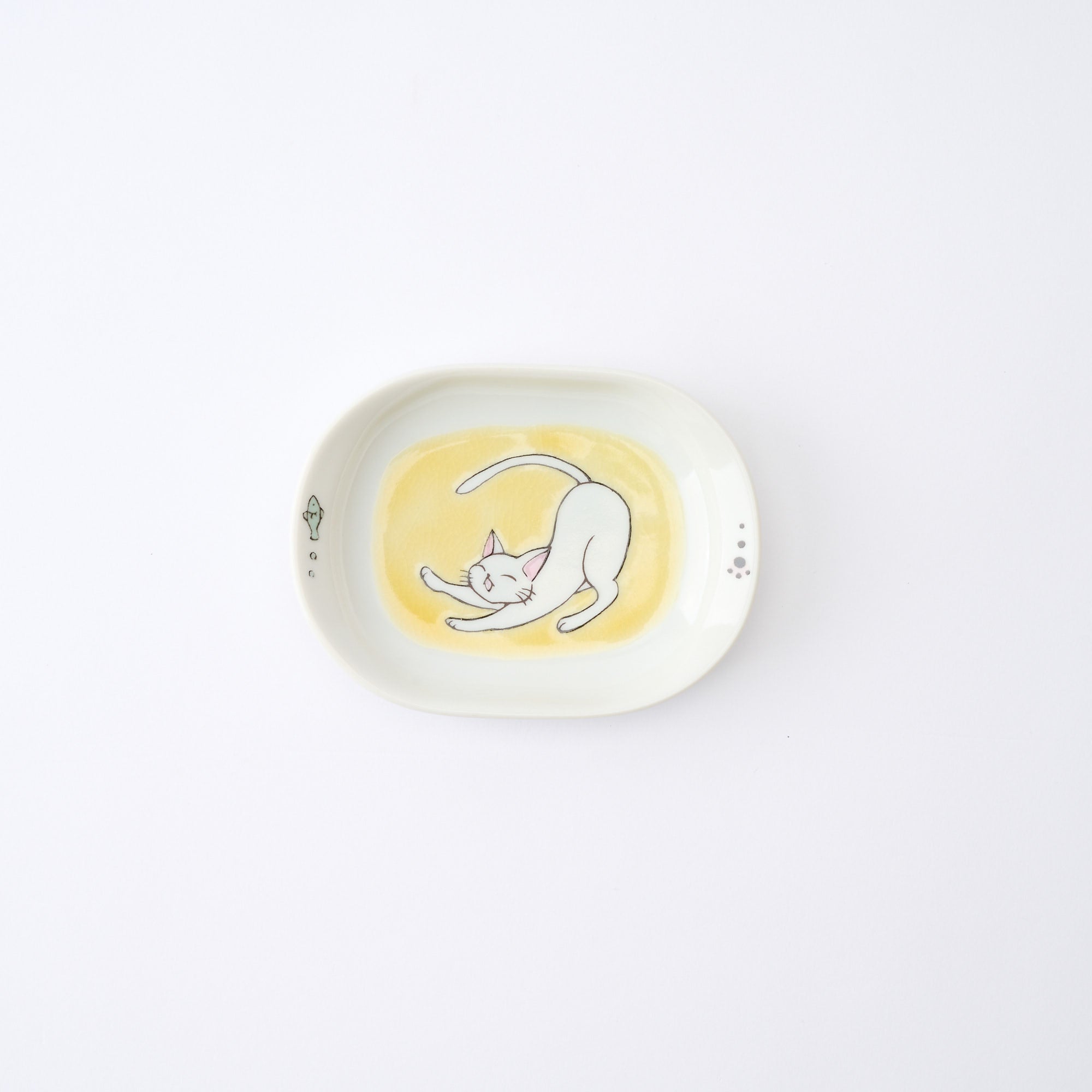 White Cat Pastel Side Plate Set - JAPAN KUTANI SHOP