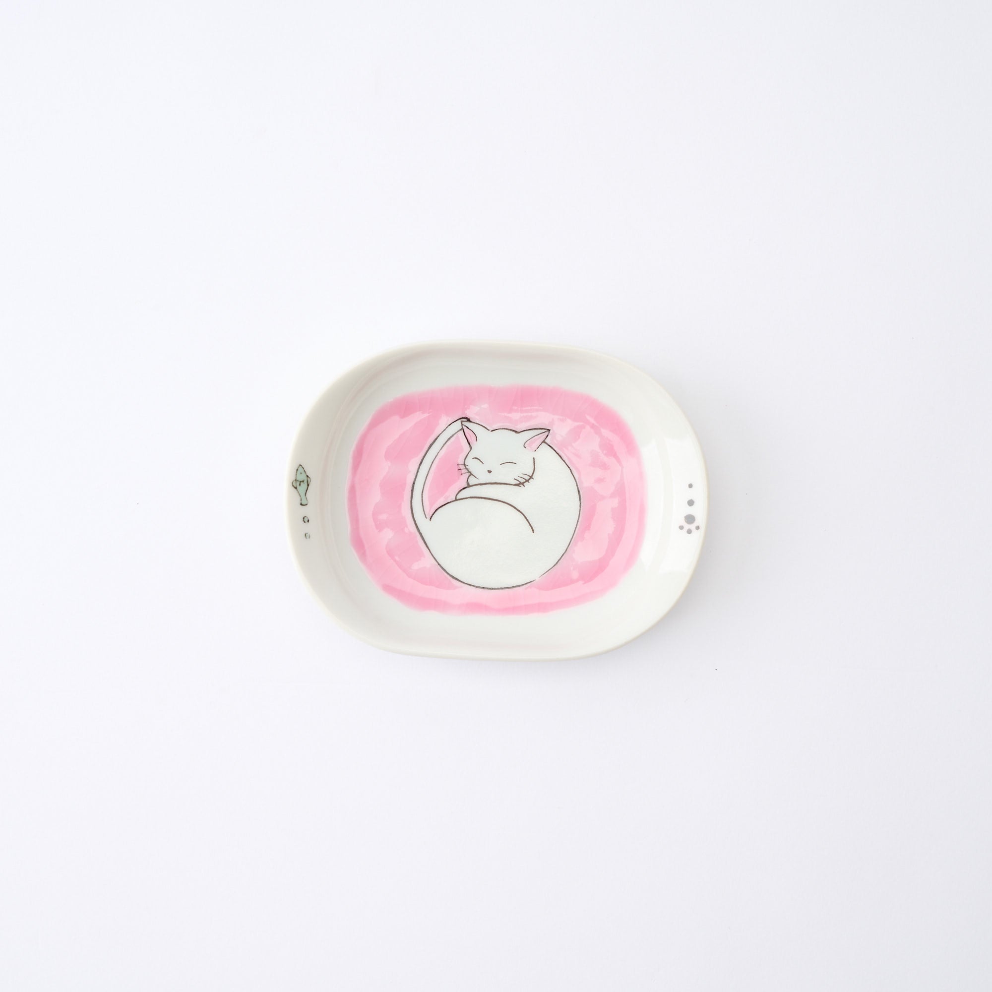 White Cat Pastel Side Plate Set - JAPAN KUTANI SHOP