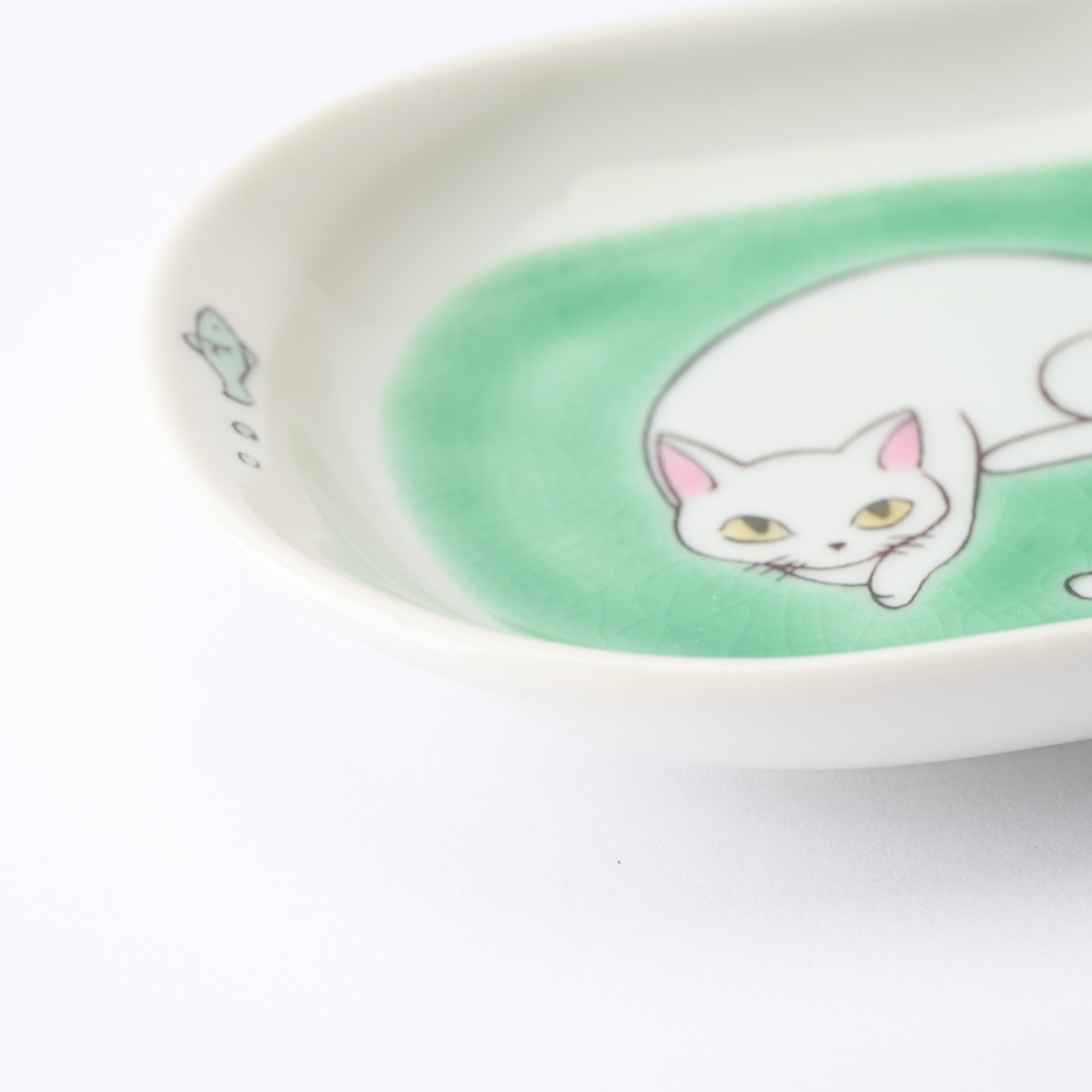 White Cat Pastel Side Plate Set - JAPAN KUTANI SHOP