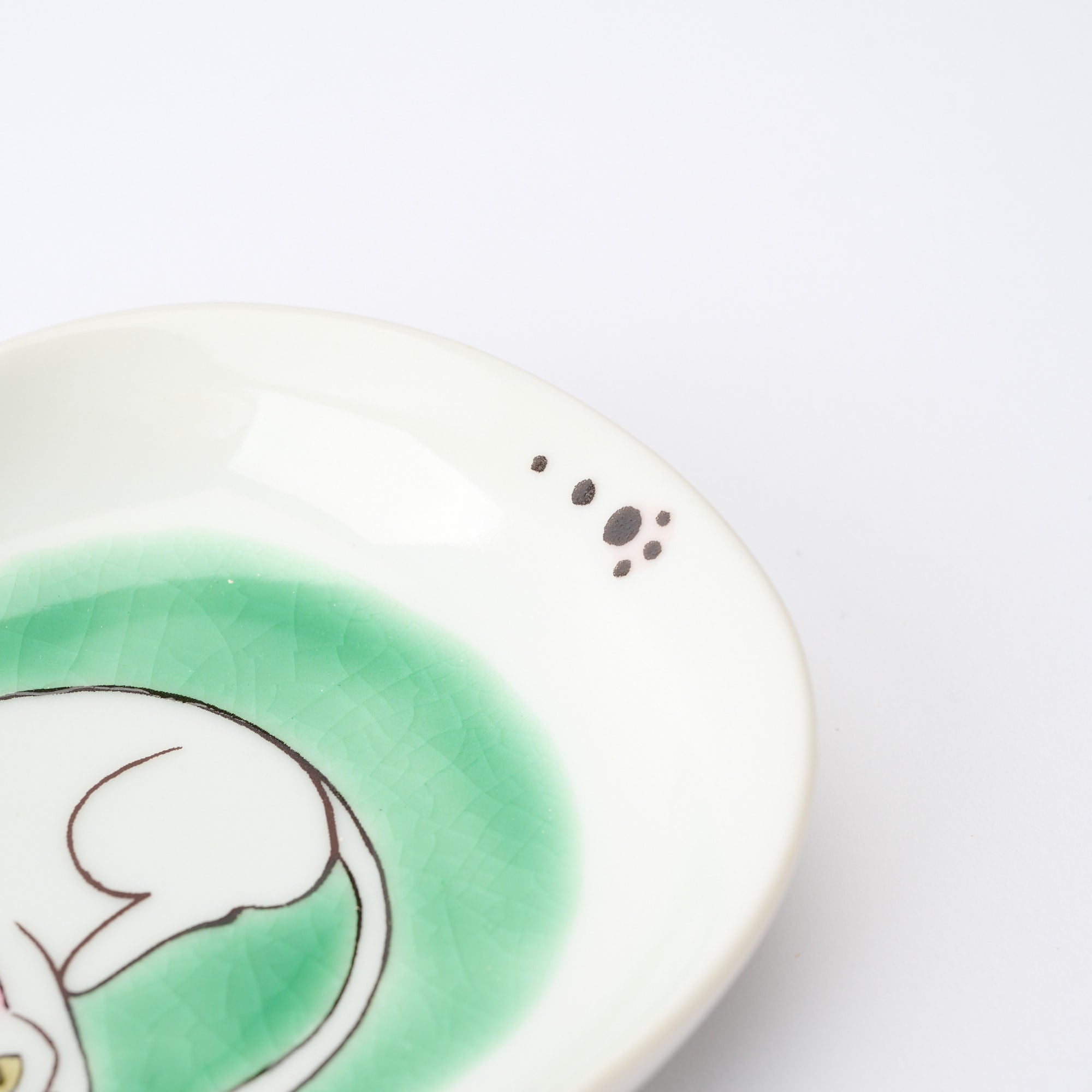 White Cat Pastel Side Plate Set - JAPAN KUTANI SHOP