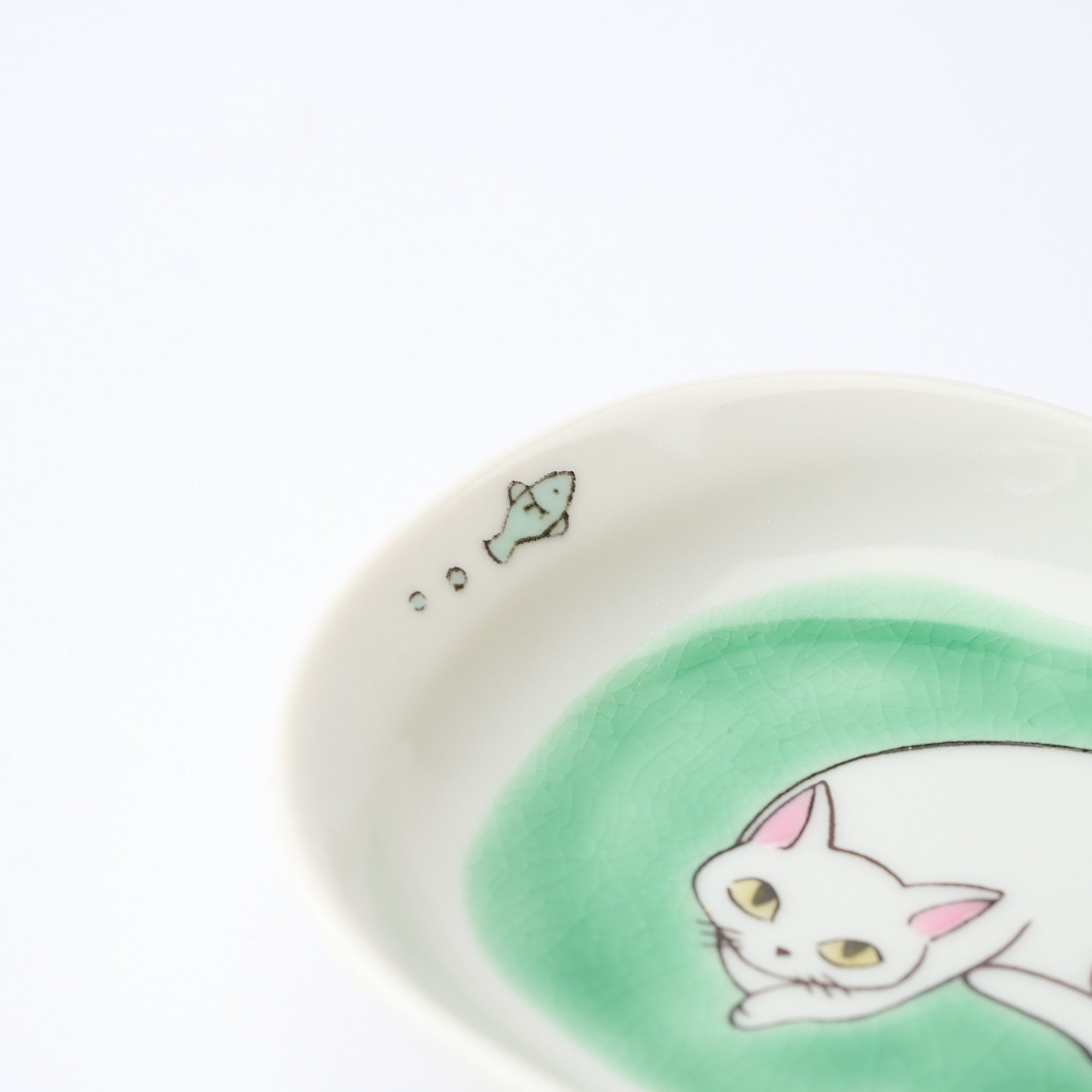 White Cat Pastel Side Plate Set - JAPAN KUTANI SHOP