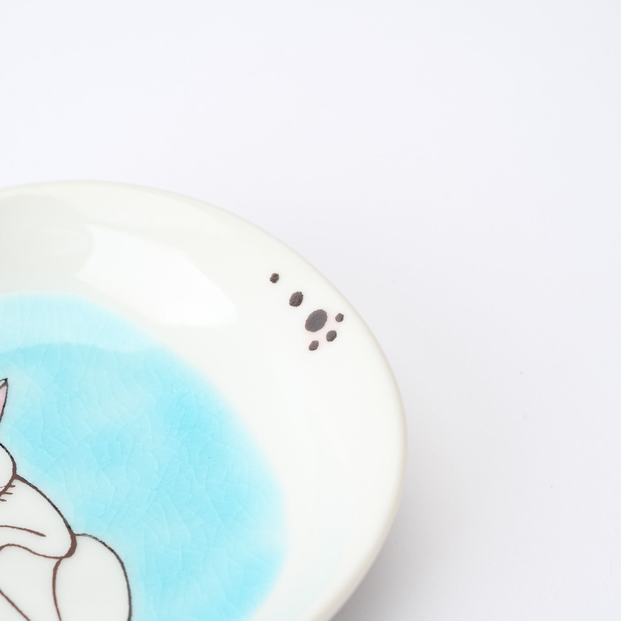 White Cat Pastel Side Plate Set - JAPAN KUTANI SHOP