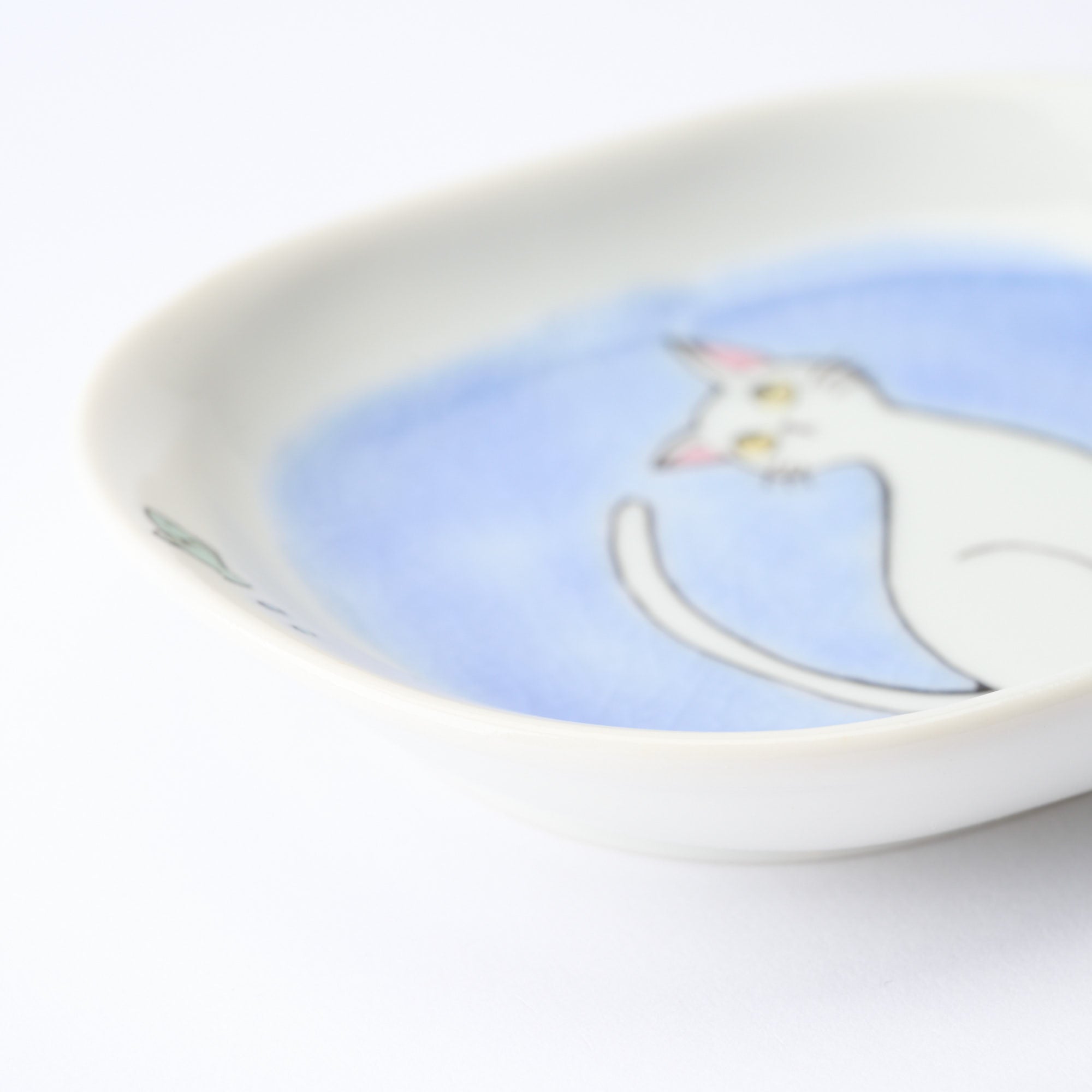 White Cat Pastel Side Plate Set - JAPAN KUTANI SHOP