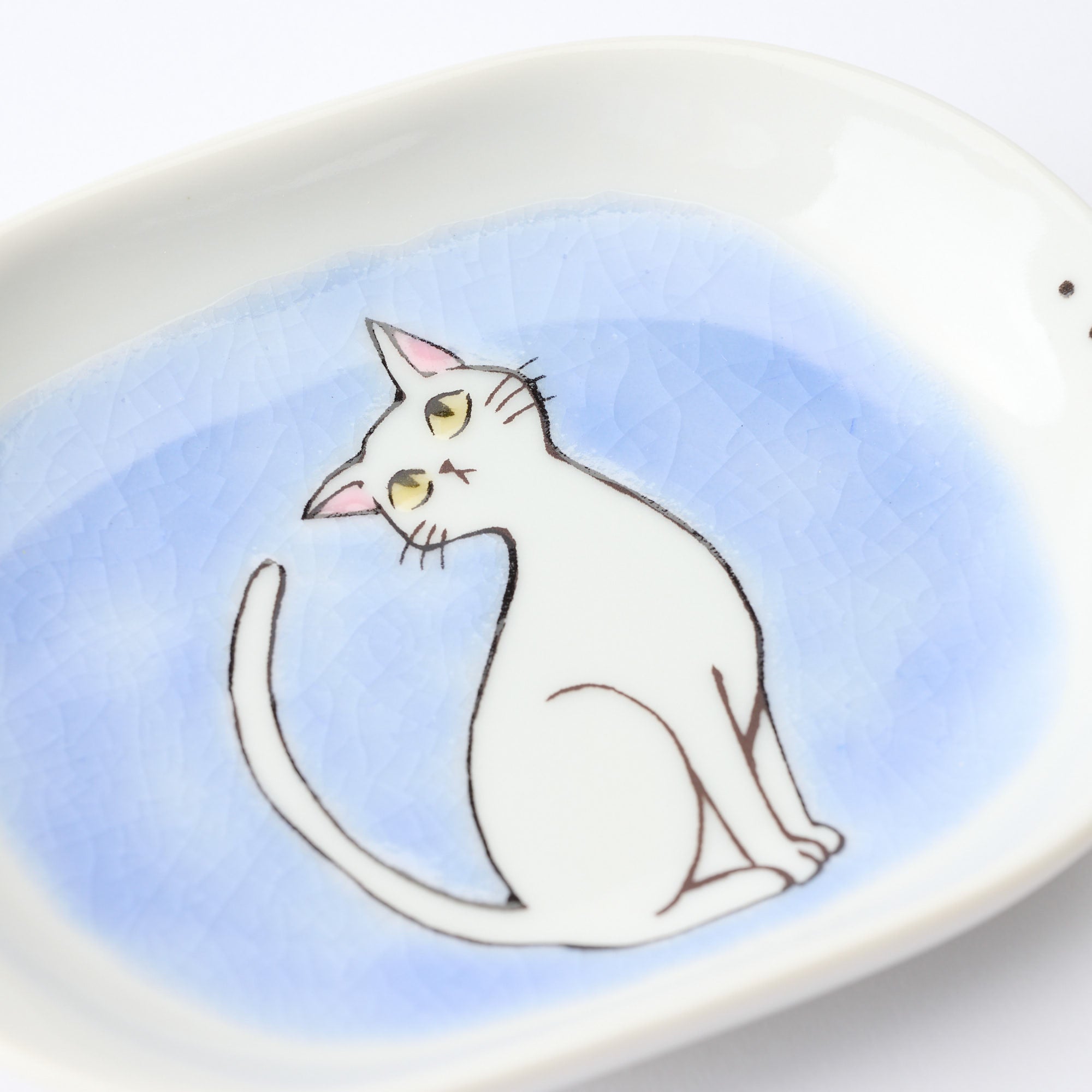 White Cat Pastel Side Plate Set - JAPAN KUTANI SHOP