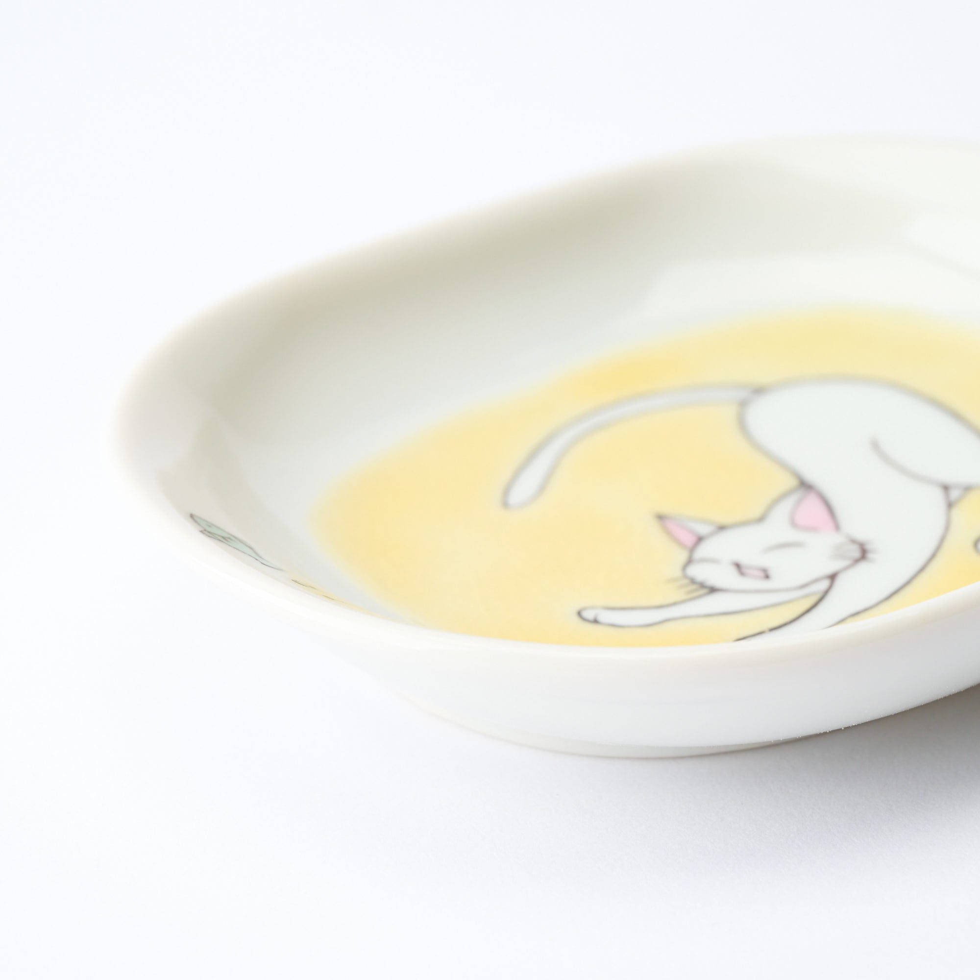 White Cat Pastel Side Plate Set - JAPAN KUTANI SHOP