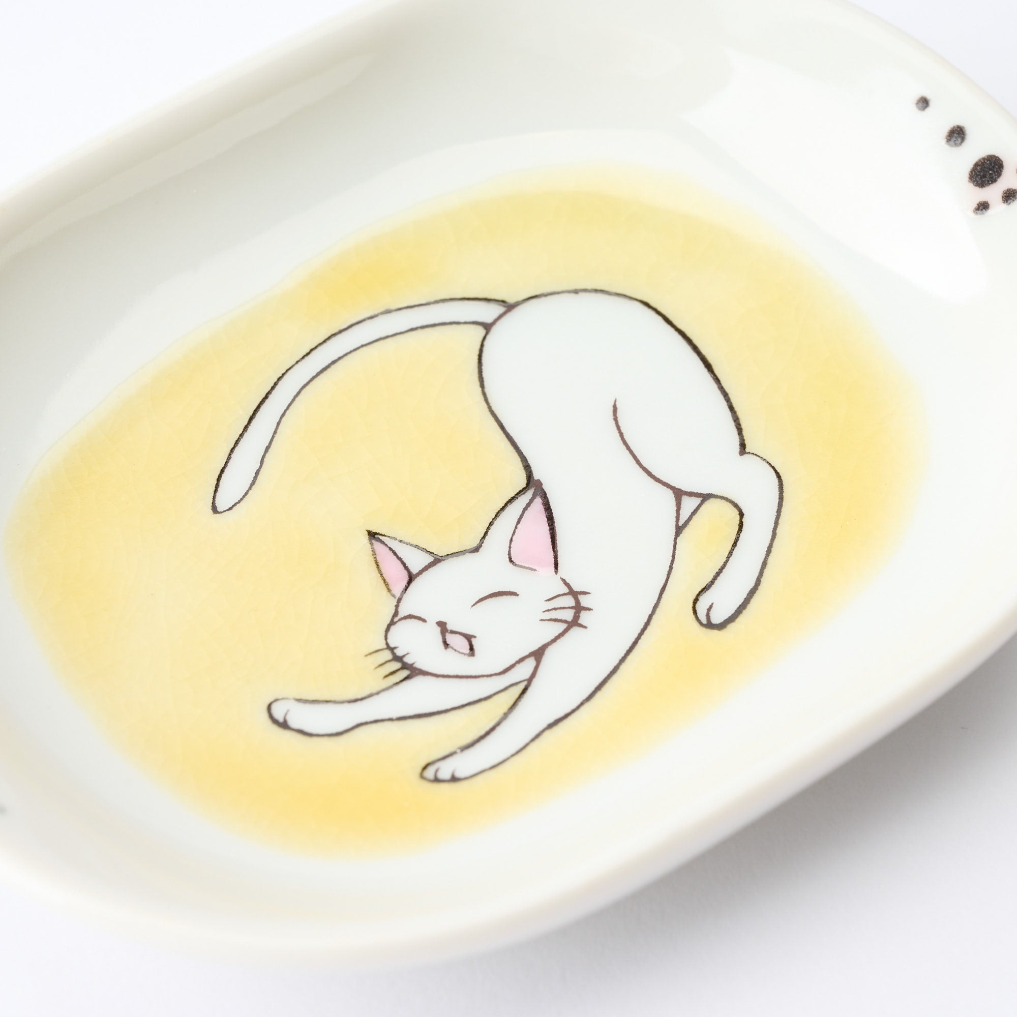 White Cat Pastel Side Plate Set - JAPAN KUTANI SHOP