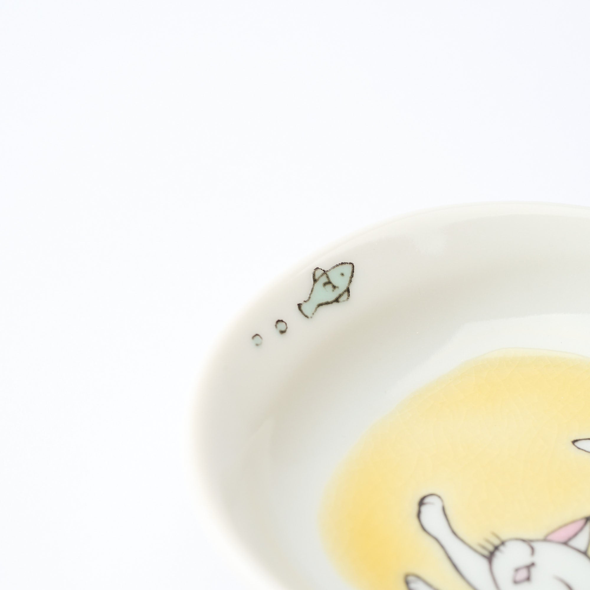White Cat Pastel Side Plate Set - JAPAN KUTANI SHOP