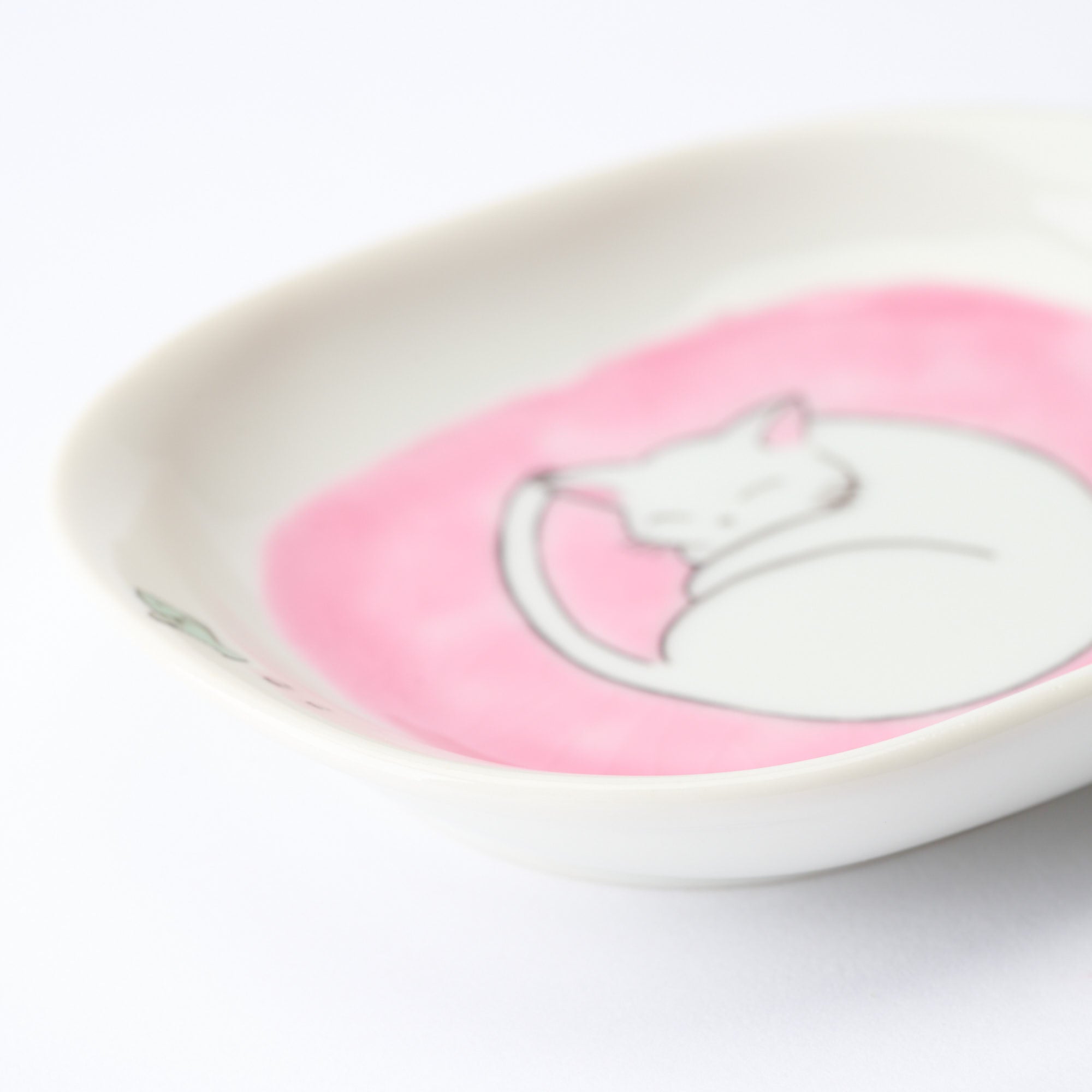 White Cat Pastel Side Plate Set - JAPAN KUTANI SHOP
