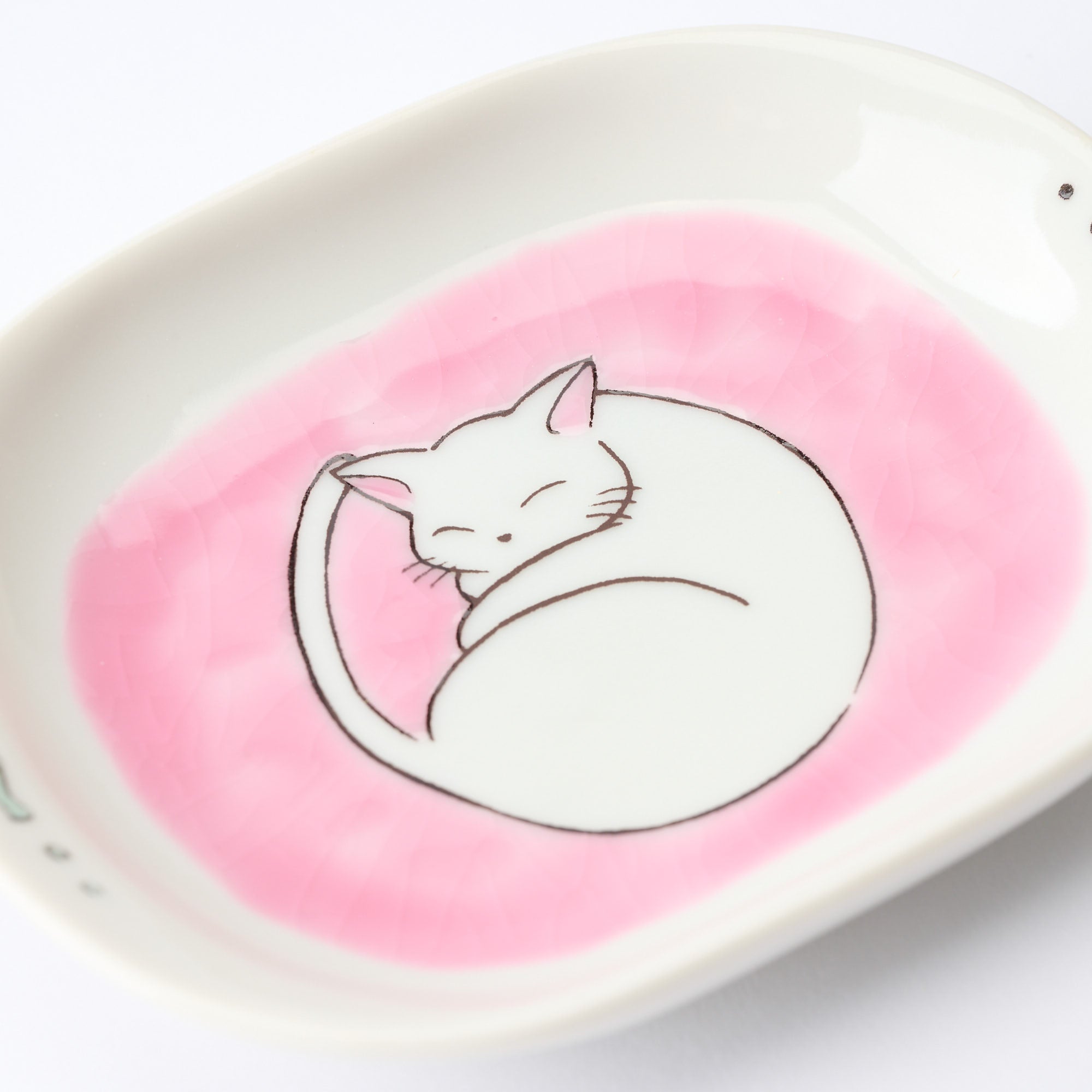 White Cat Pastel Side Plate Set - JAPAN KUTANI SHOP