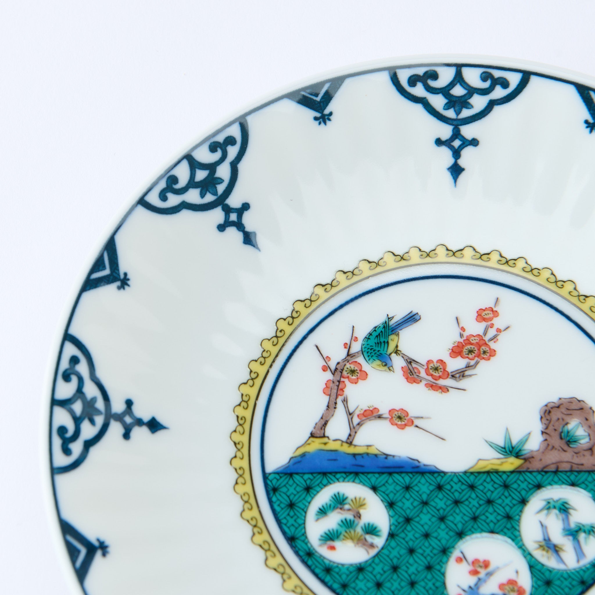 Ko-Kutani Flower and Bird Side Plate Set - JAPAN KUTANI SHOP