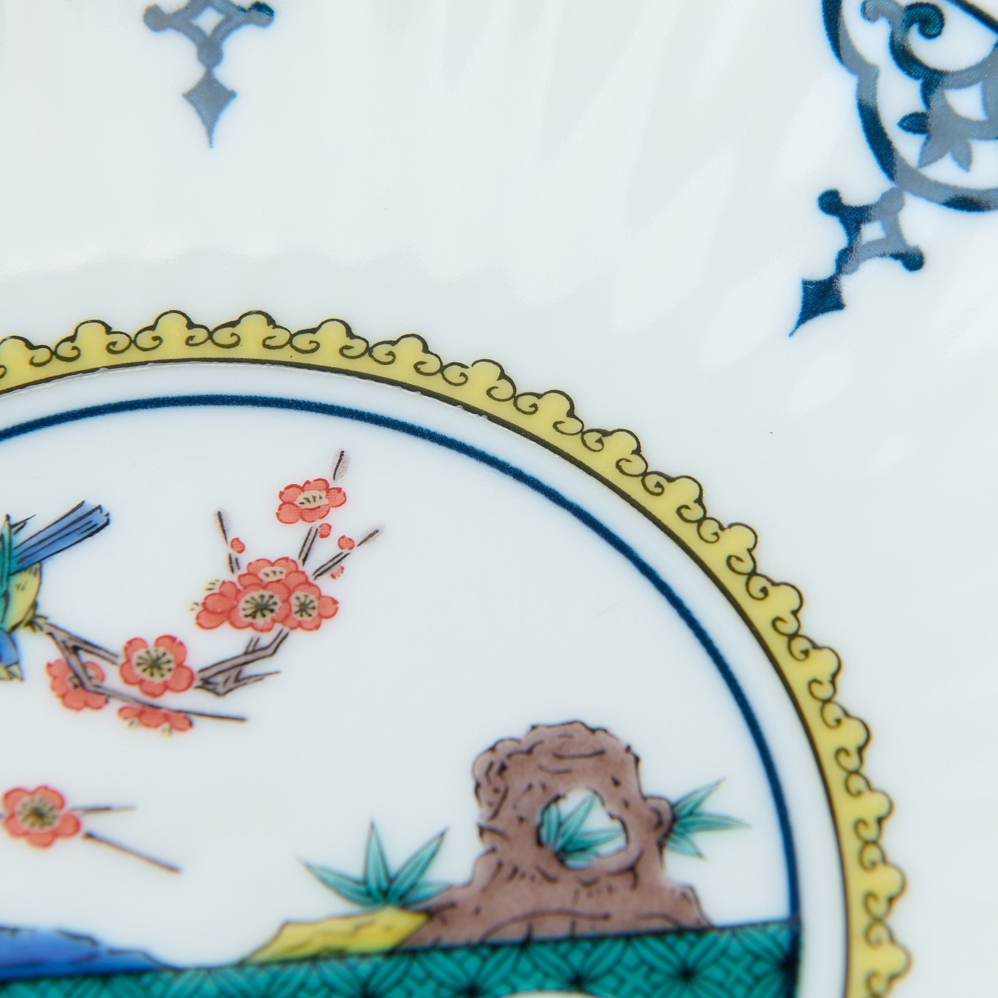 Ko-Kutani Flower and Bird Side Plate Set - JAPAN KUTANI SHOP