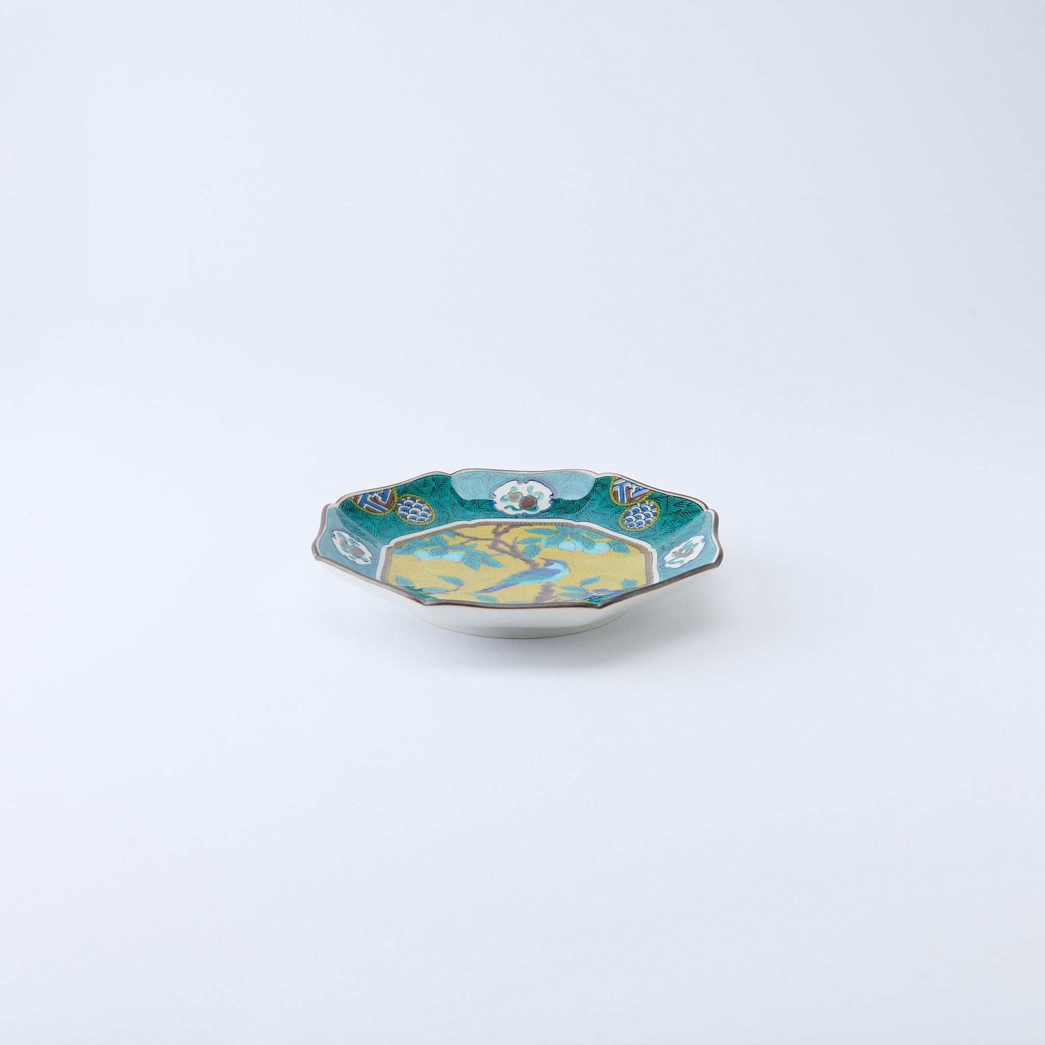 Yoshidaya Peach Blossom and Bird Side Plate Set　 - JAPAN KUTANI SHOP