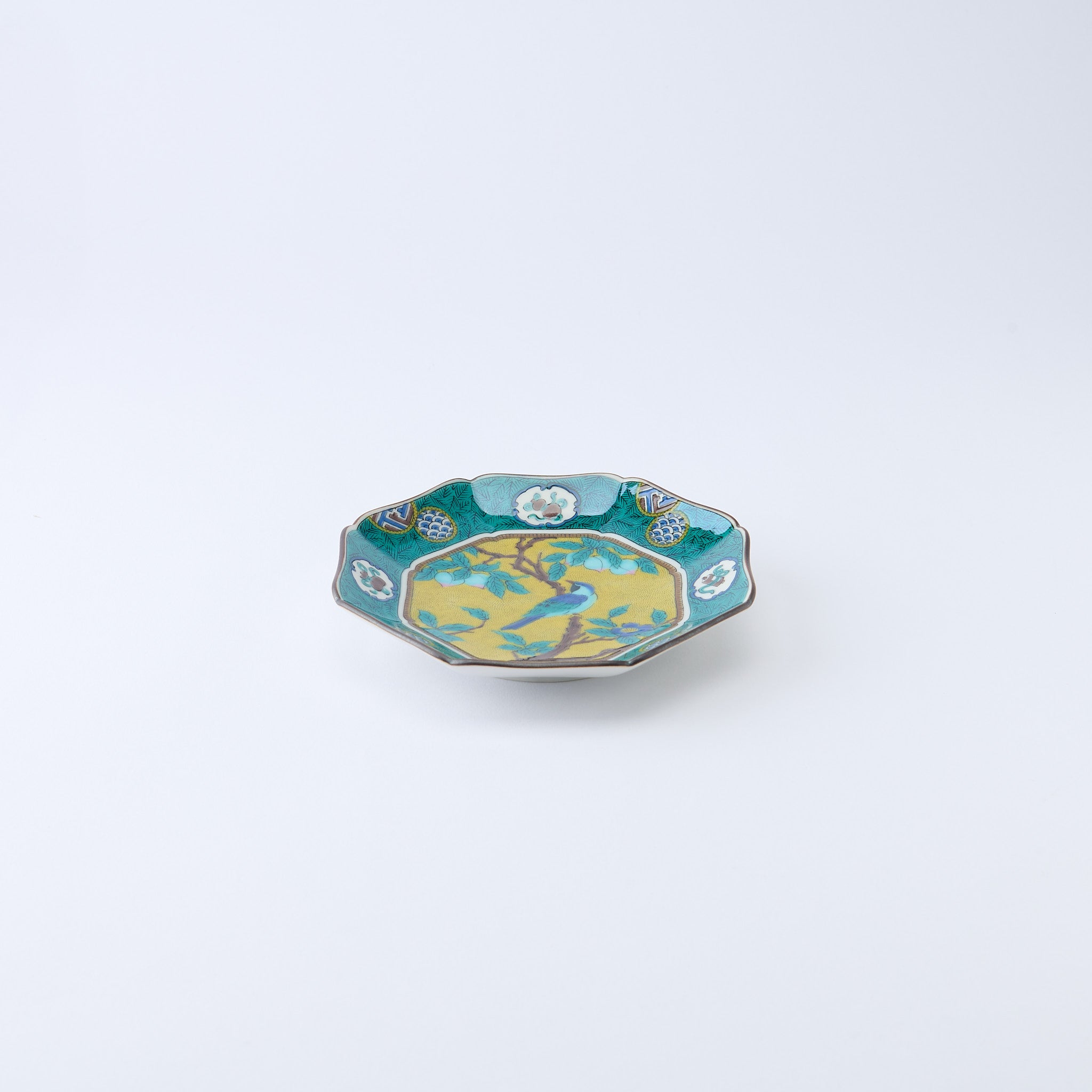 Yoshidaya Peach Blossom and Bird Side Plate Set　 - JAPAN KUTANI SHOP