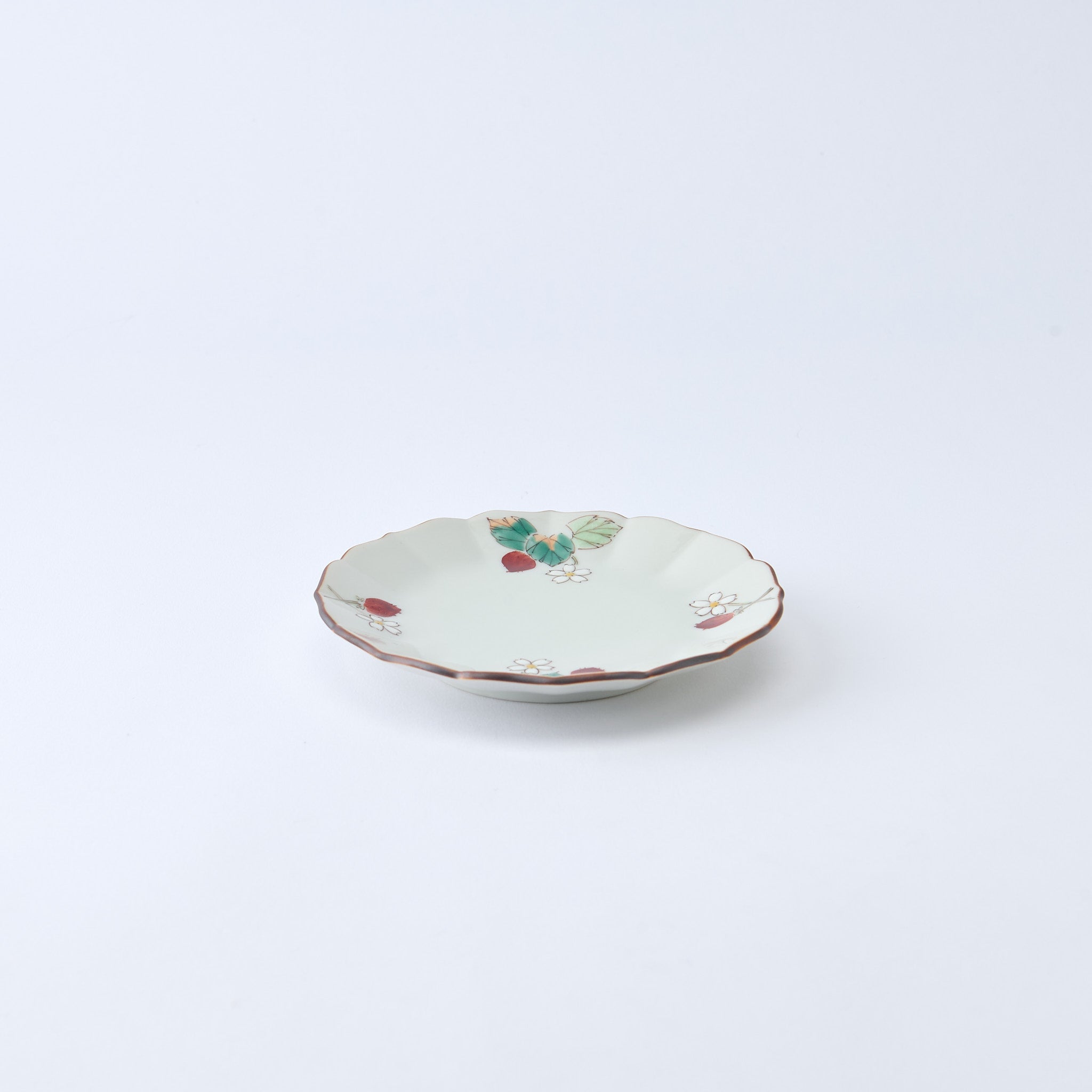 Strawberry Blossoms Side Plate Set - JAPAN KUTANI SHOP