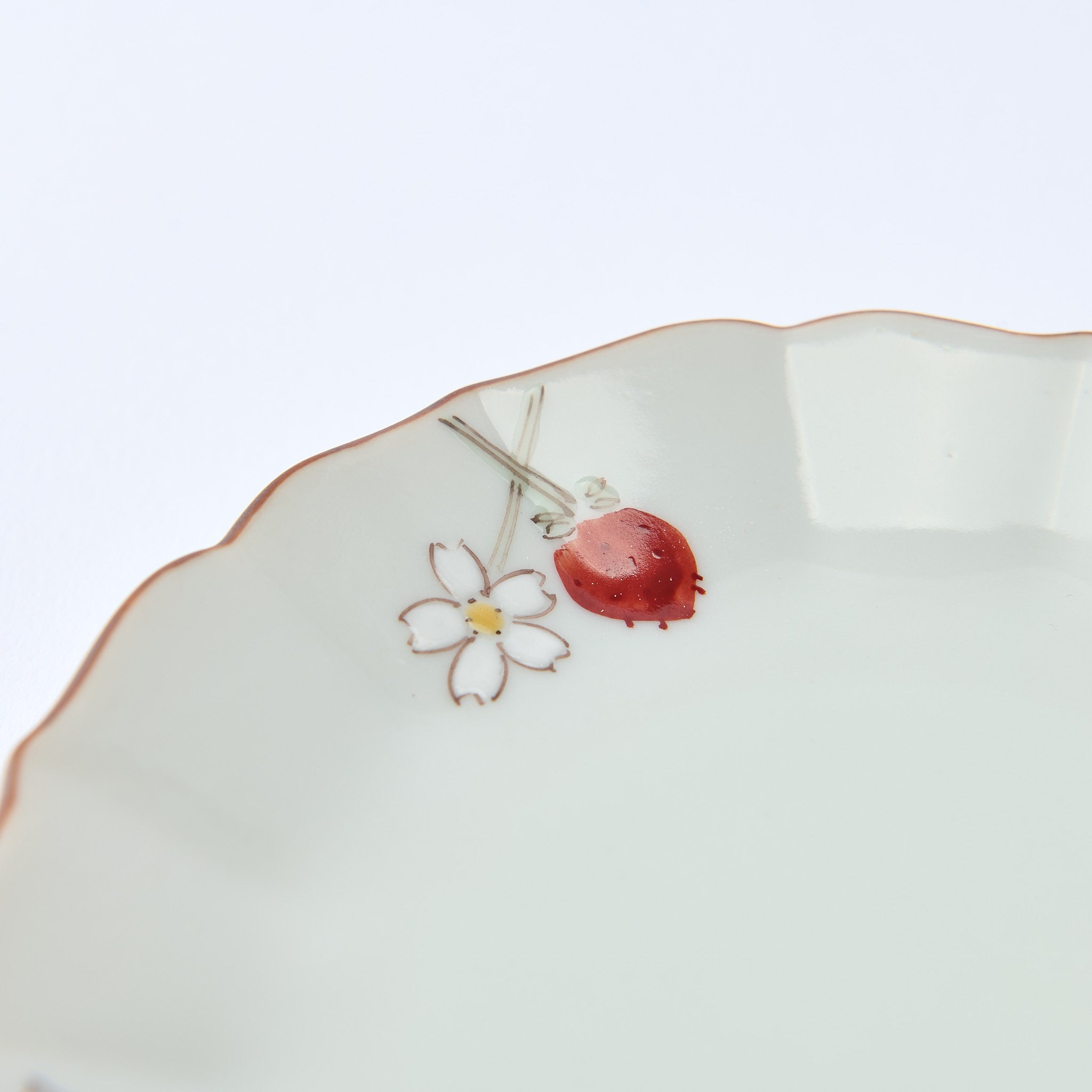 Strawberry Blossoms Side Plate Set - JAPAN KUTANI SHOP
