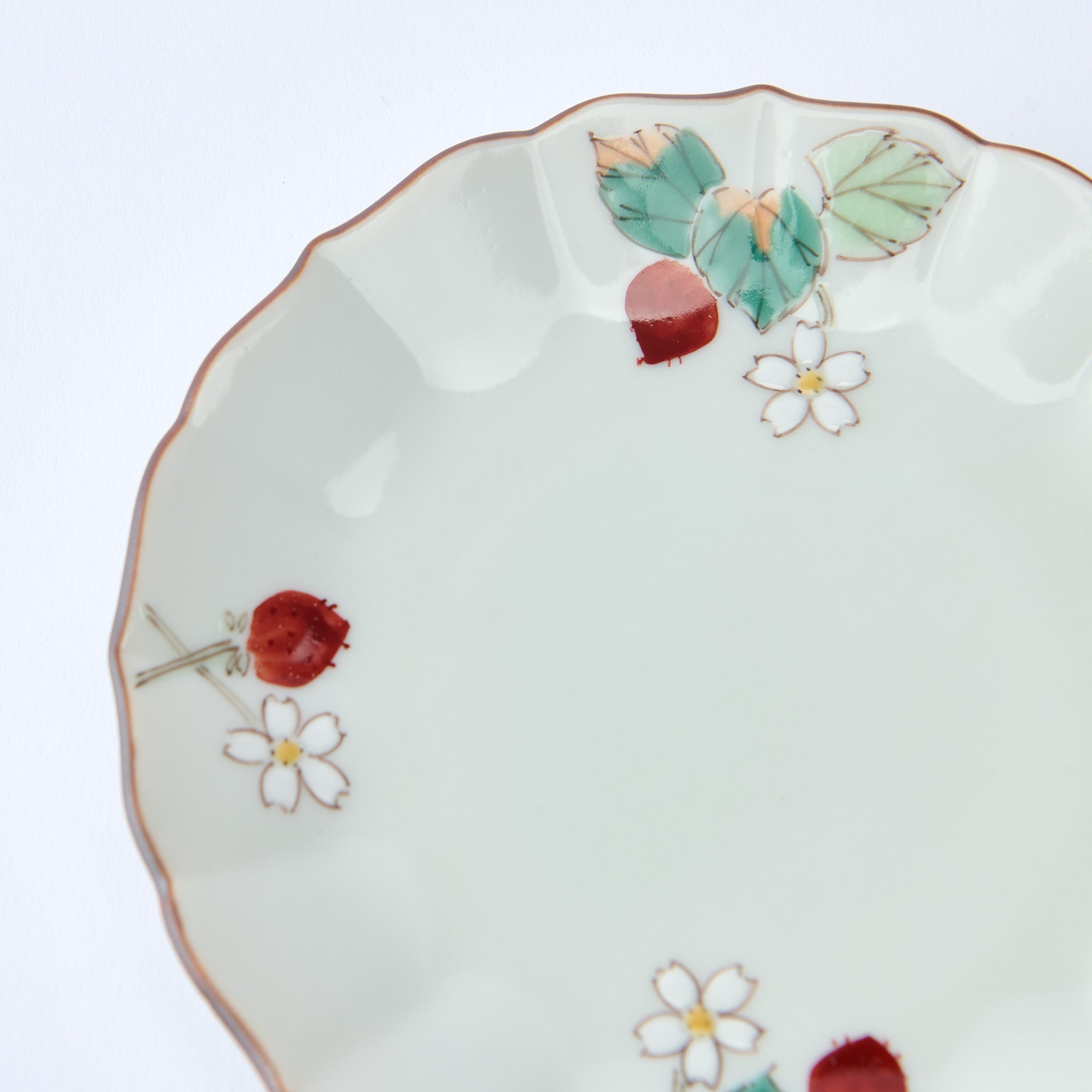 Strawberry Blossoms Side Plate Set - JAPAN KUTANI SHOP