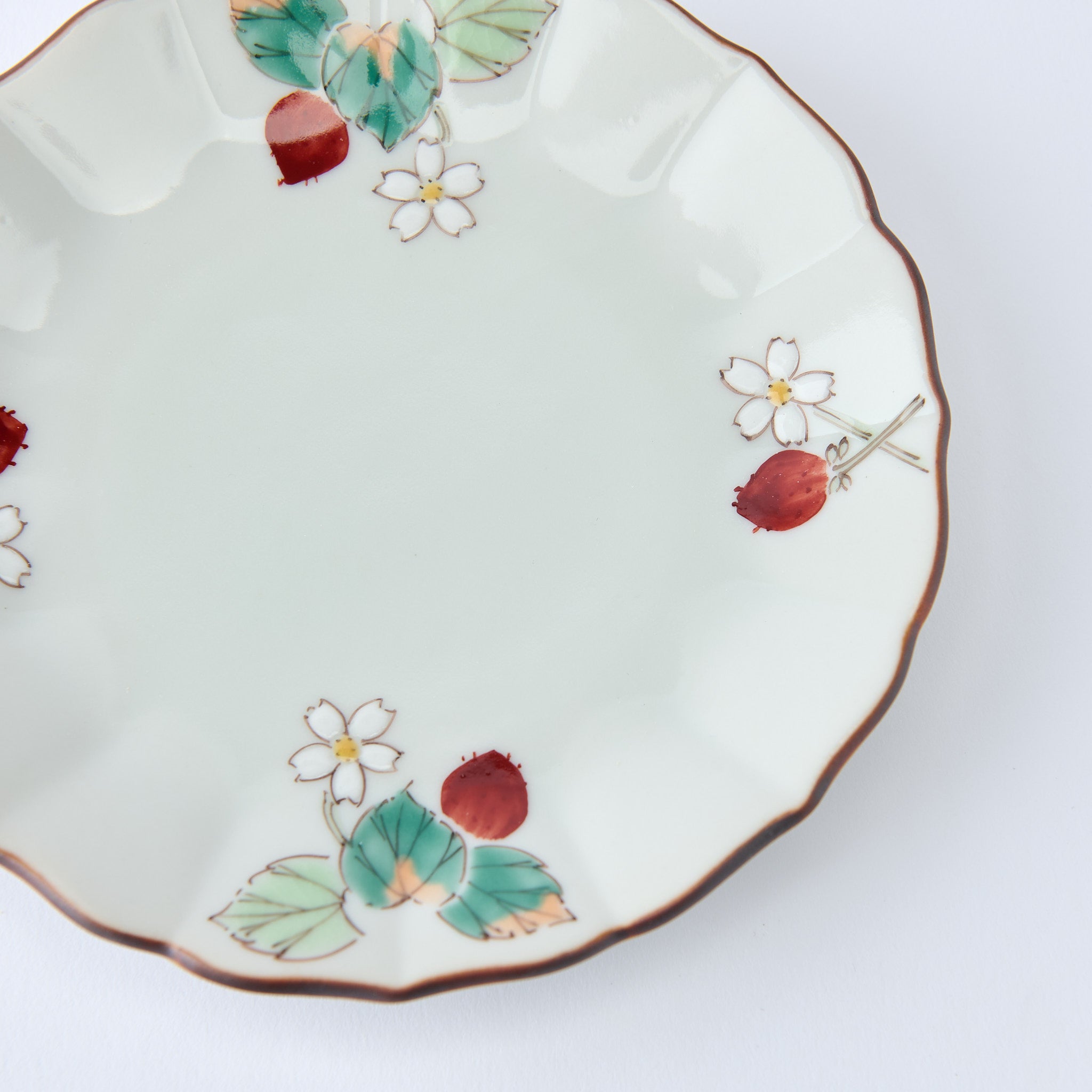 Strawberry Blossoms Side Plate Set - JAPAN KUTANI SHOP