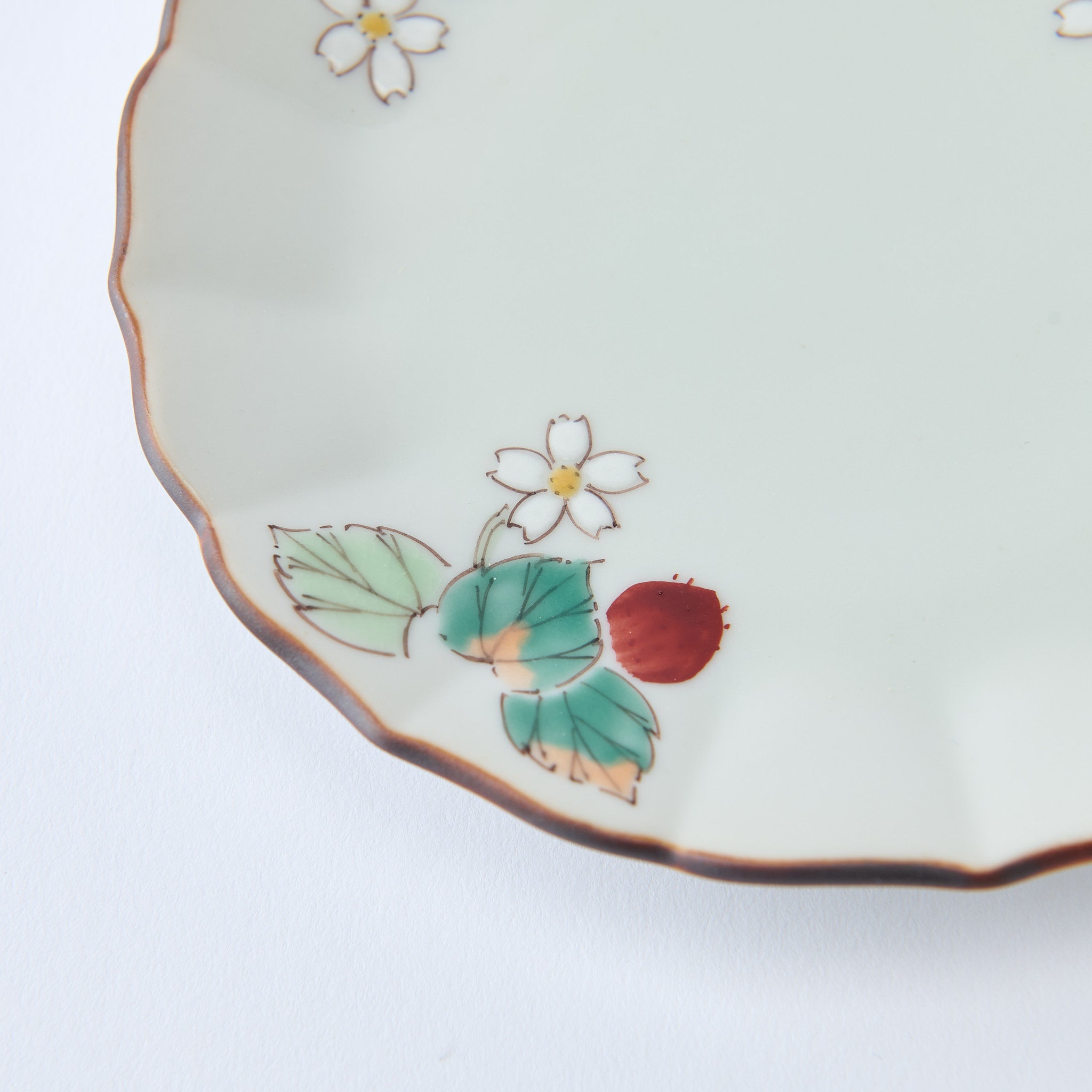 Strawberry Blossoms Side Plate Set - JAPAN KUTANI SHOP
