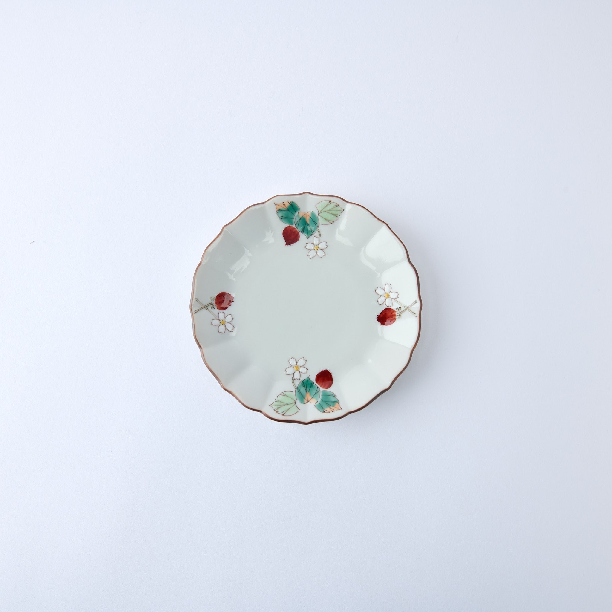 Strawberry Blossoms Side Plate Set - JAPAN KUTANI SHOP