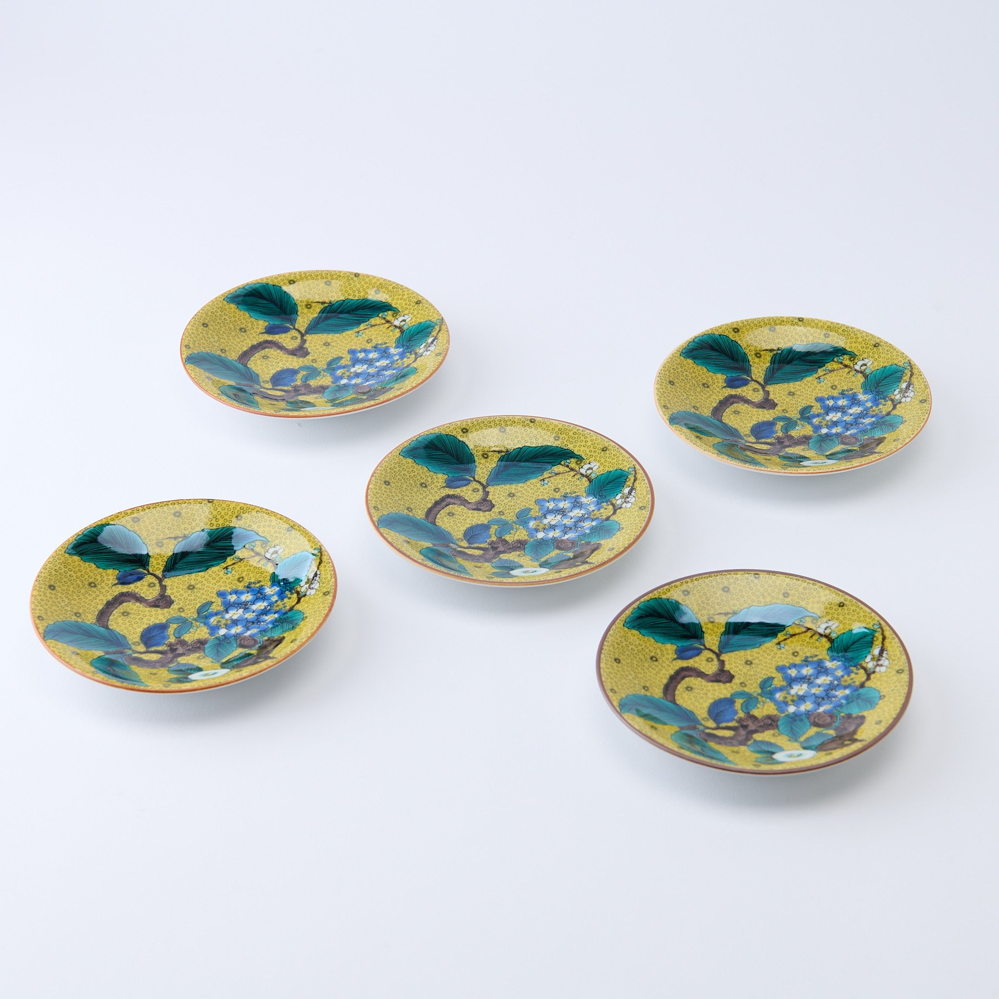 Yoshidaya Hydrangea Sauce Plate Set　 - JAPAN KUTANI SHOP