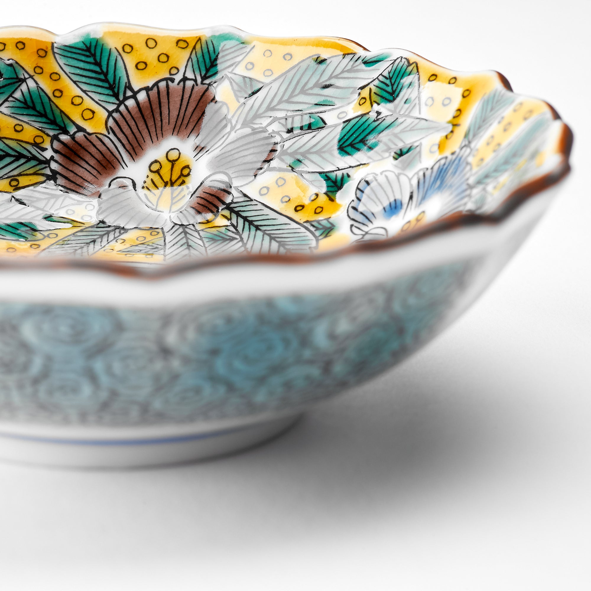Yoshidaya Lush Floral Kobachi Small Bowl Set - JAPAN KUTANI SHOP