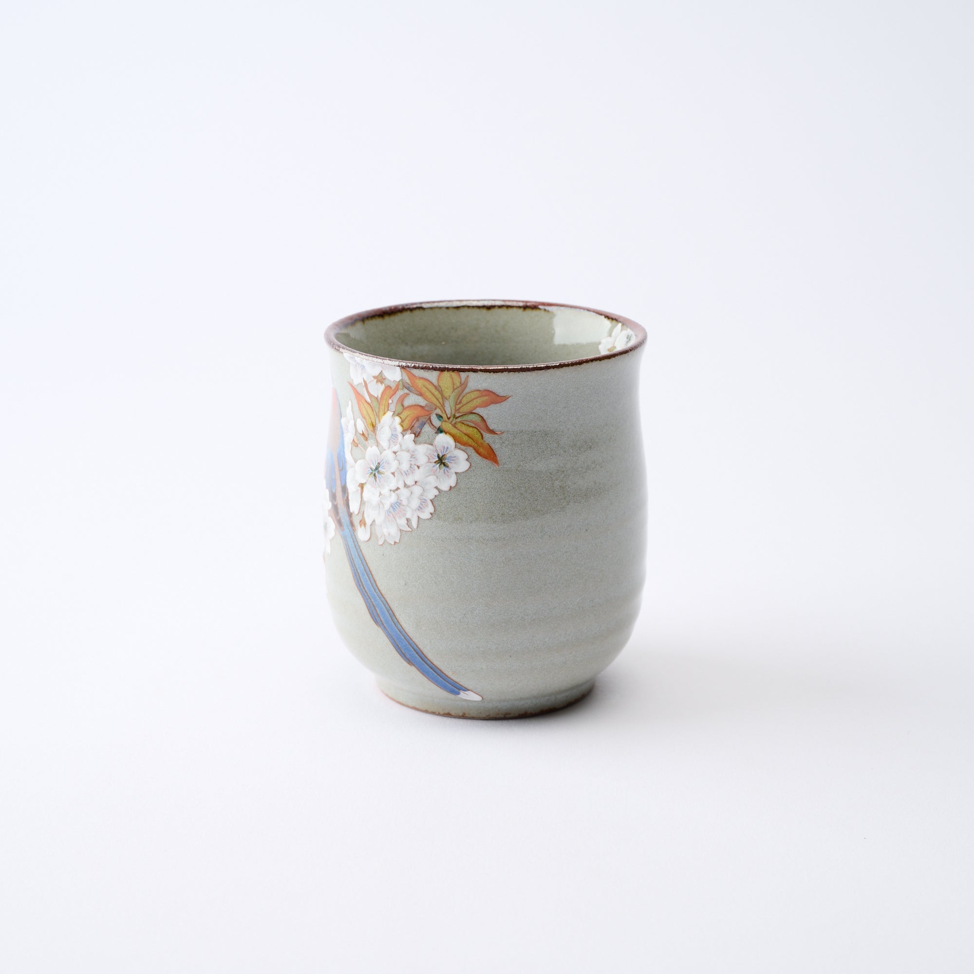 組湯呑 金箔山桜に鳥 - JAPAN KUTANI SHOP