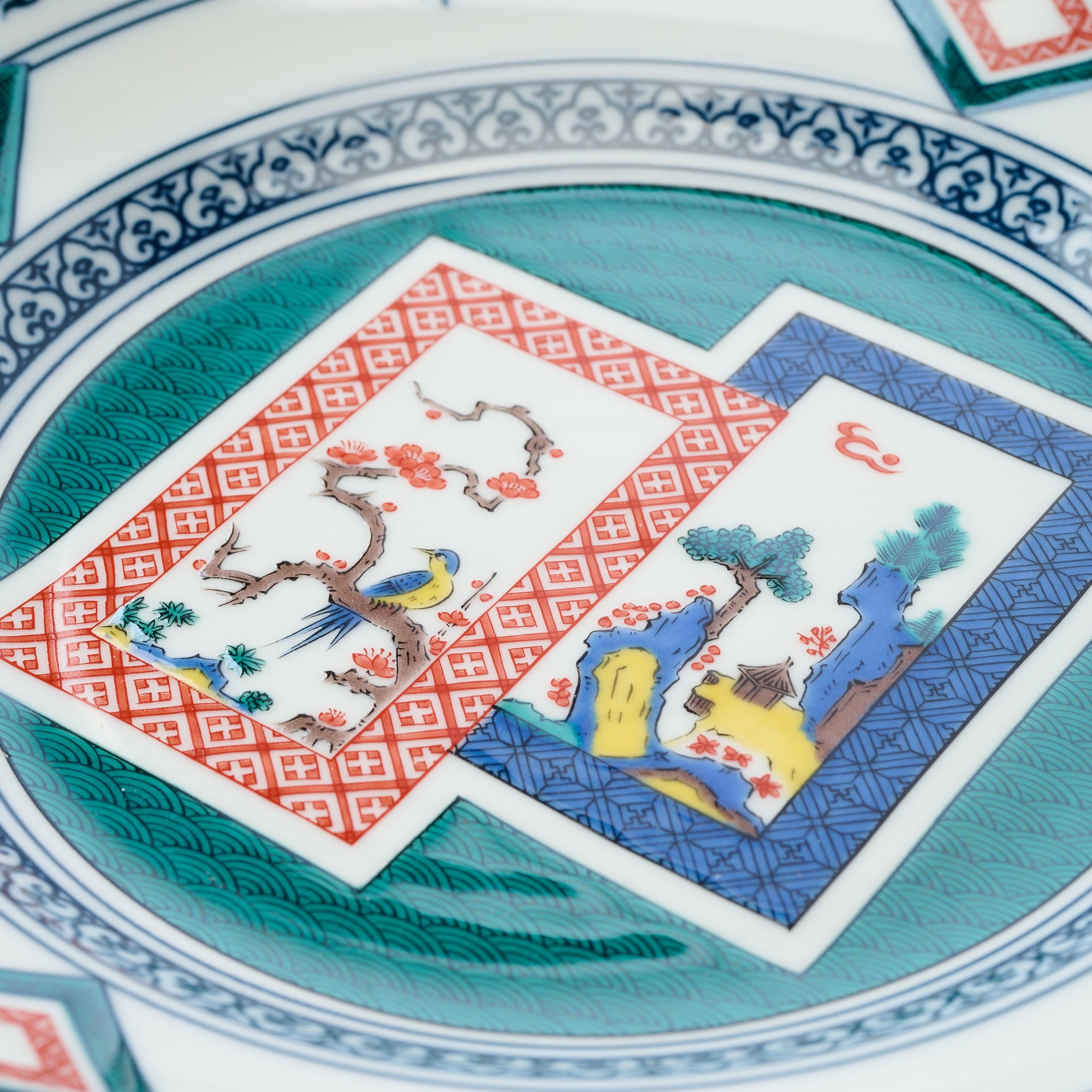 Ko-Kutani Flower and Bird Dinner Plate - JAPAN KUTANI SHOP