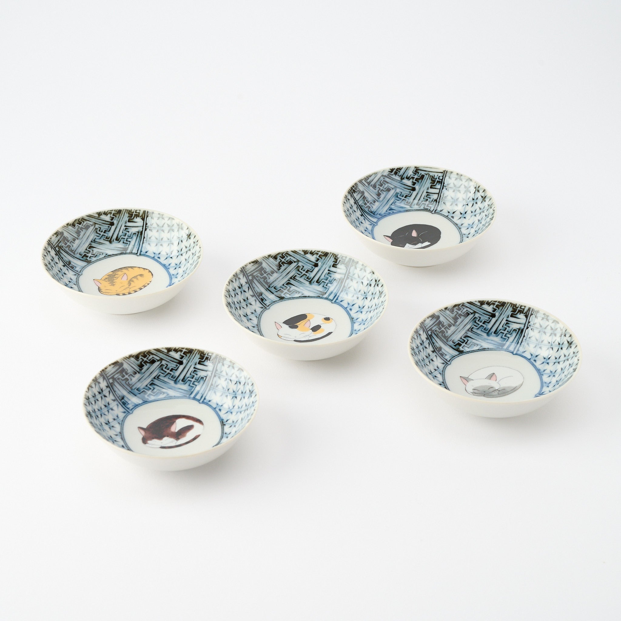 Sleeping Cat Kobachi Small Bowl Set - JAPAN KUTANI SHOP