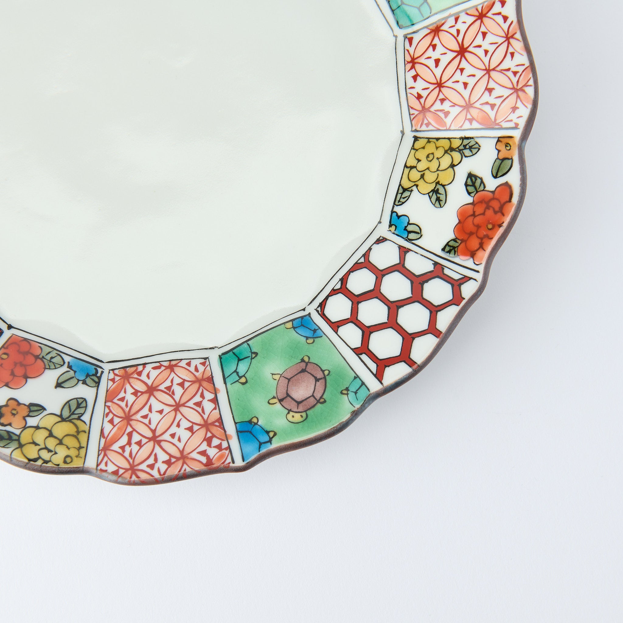 Marigold & Auspicious Motif Side Plate Pair - JAPAN KUTANI SHOP