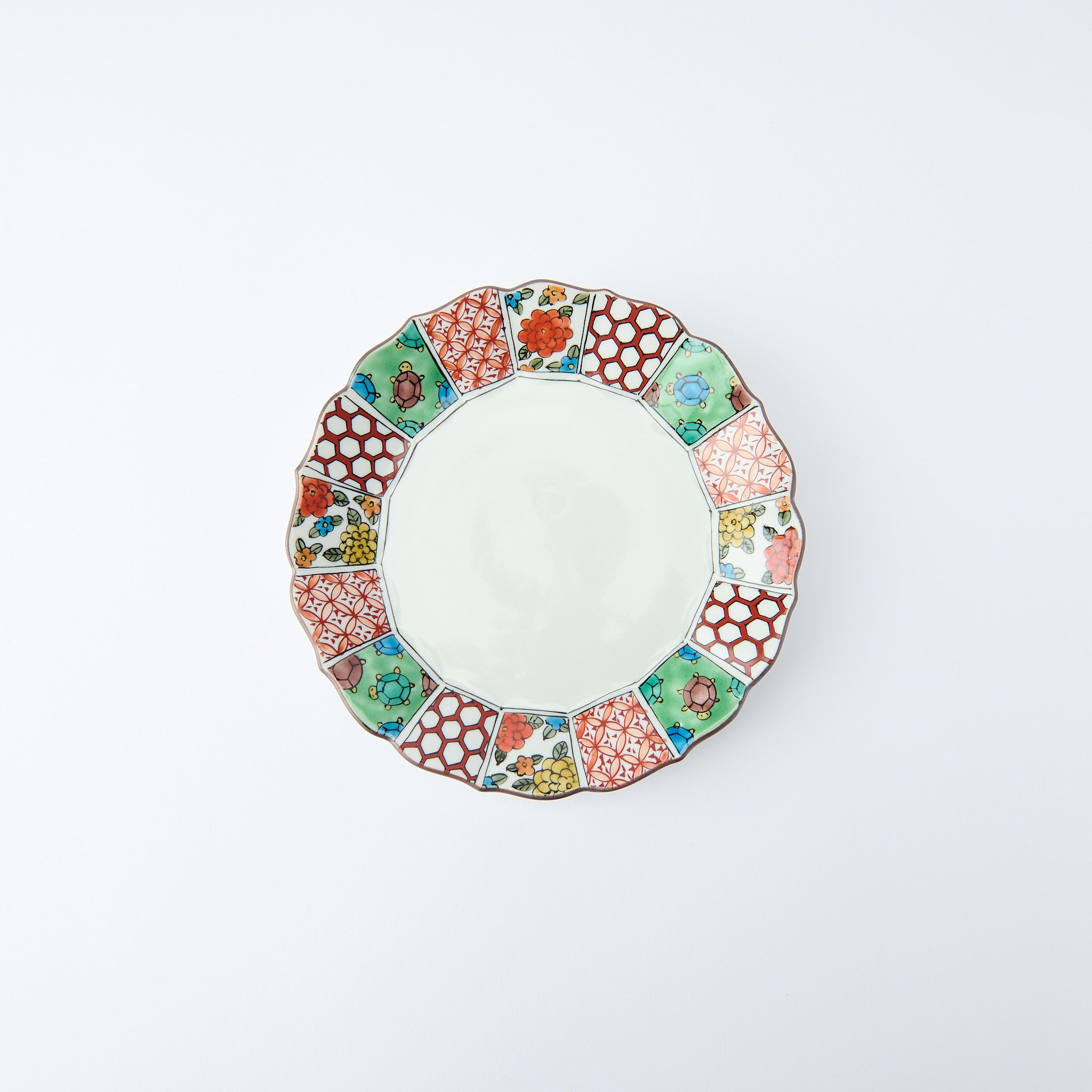 Marigold & Auspicious Motif Side Plate Pair - JAPAN KUTANI SHOP