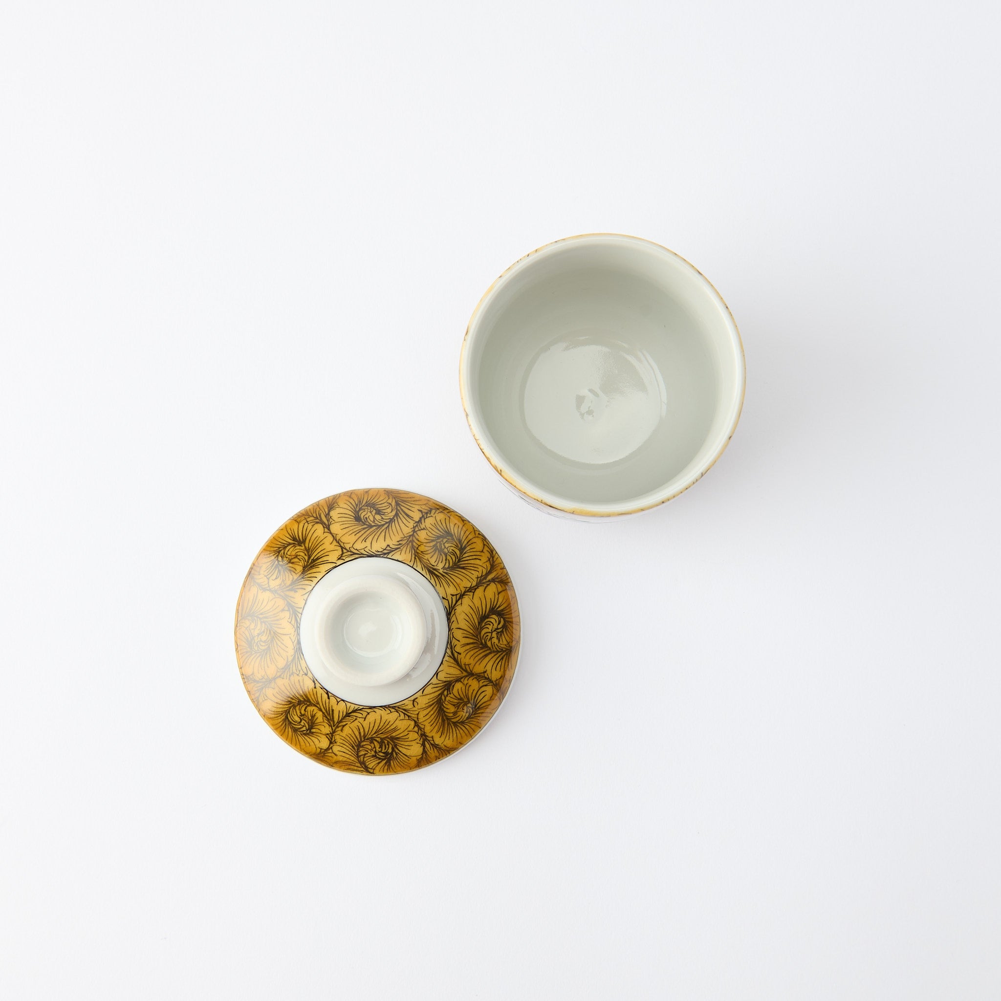Ko-Kutani Flower and Bird Chawanmushi Bowl - JAPAN KUTANI SHOP