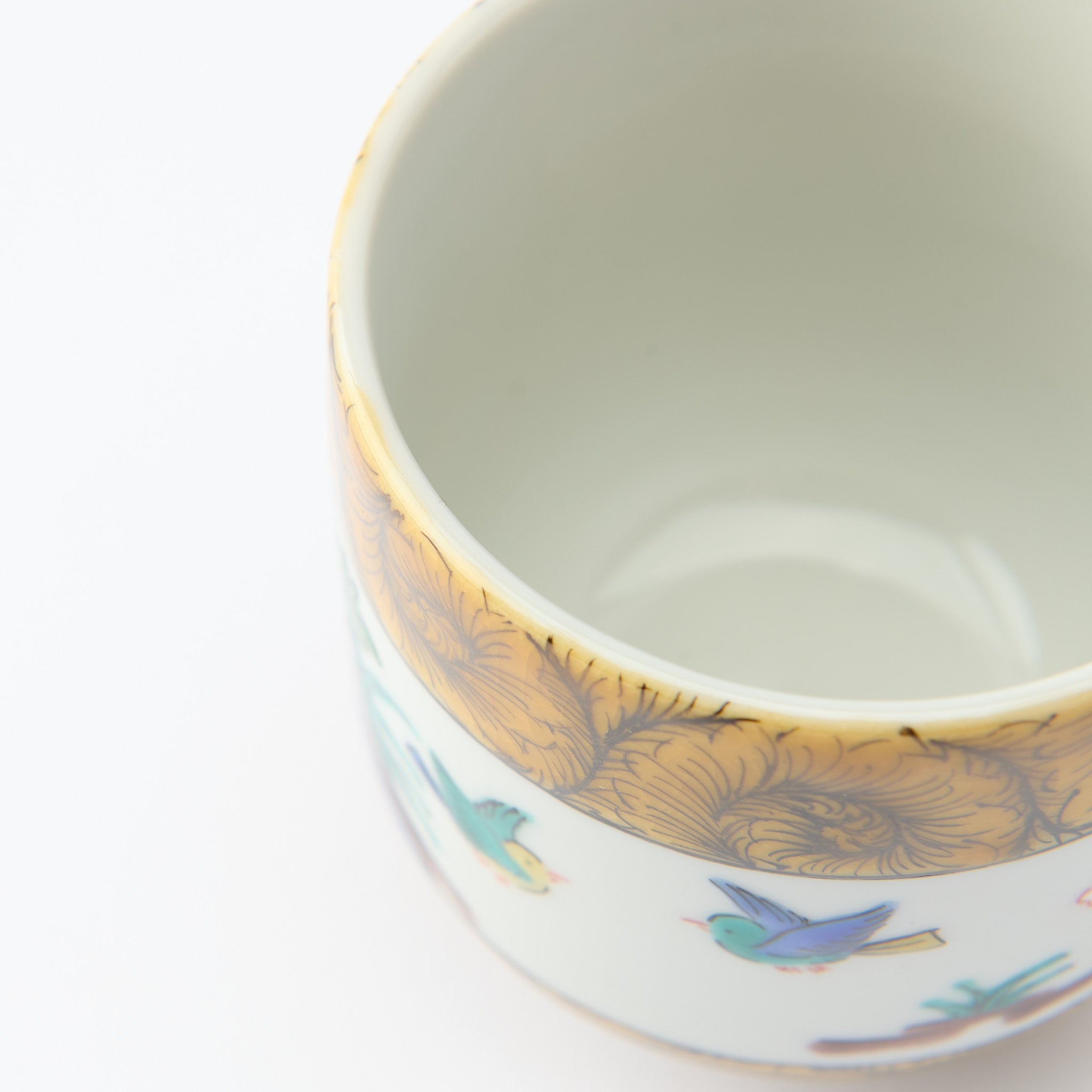 Ko-Kutani Flower and Bird Chawanmushi Bowl - JAPAN KUTANI SHOP