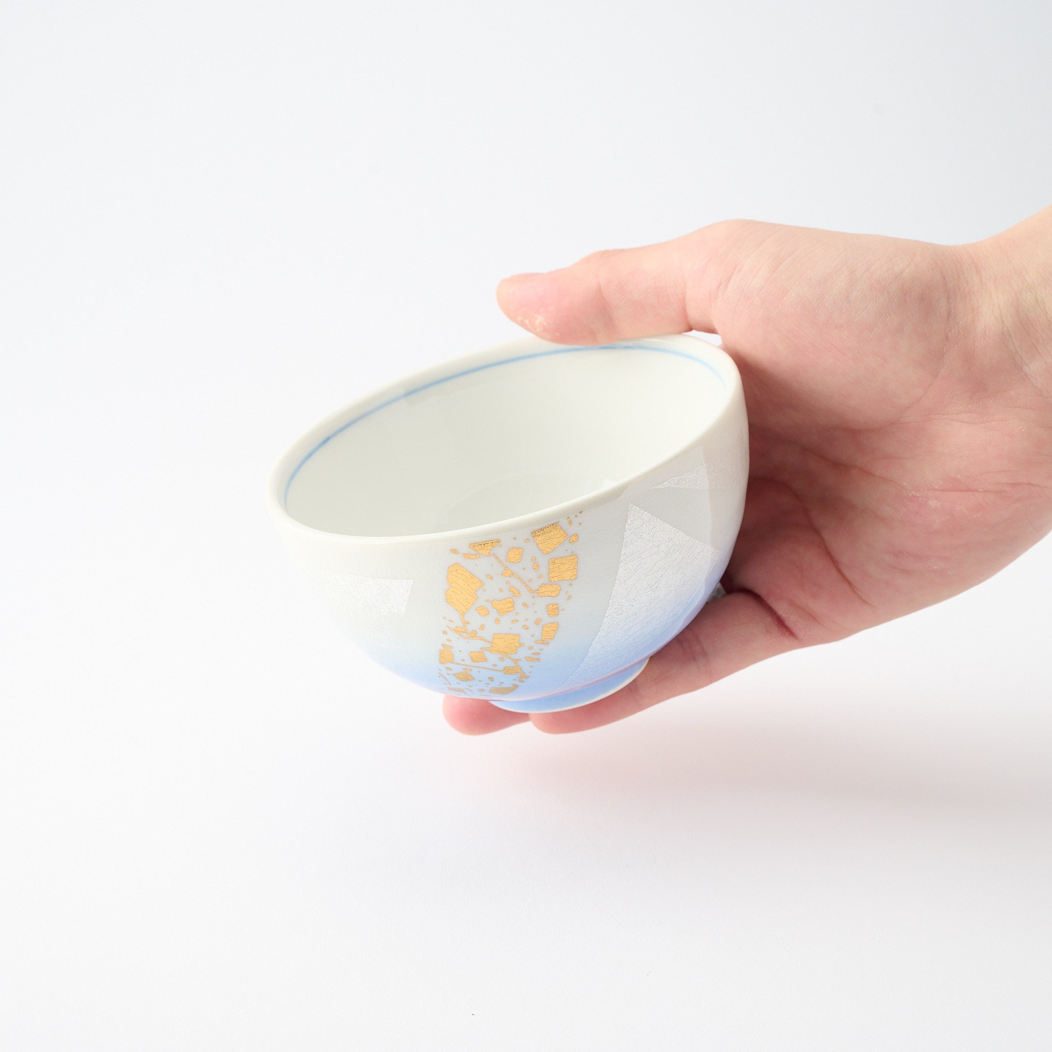 Ginsai with Gold Rice Bowl Pair - JAPAN KUTANI SHOP