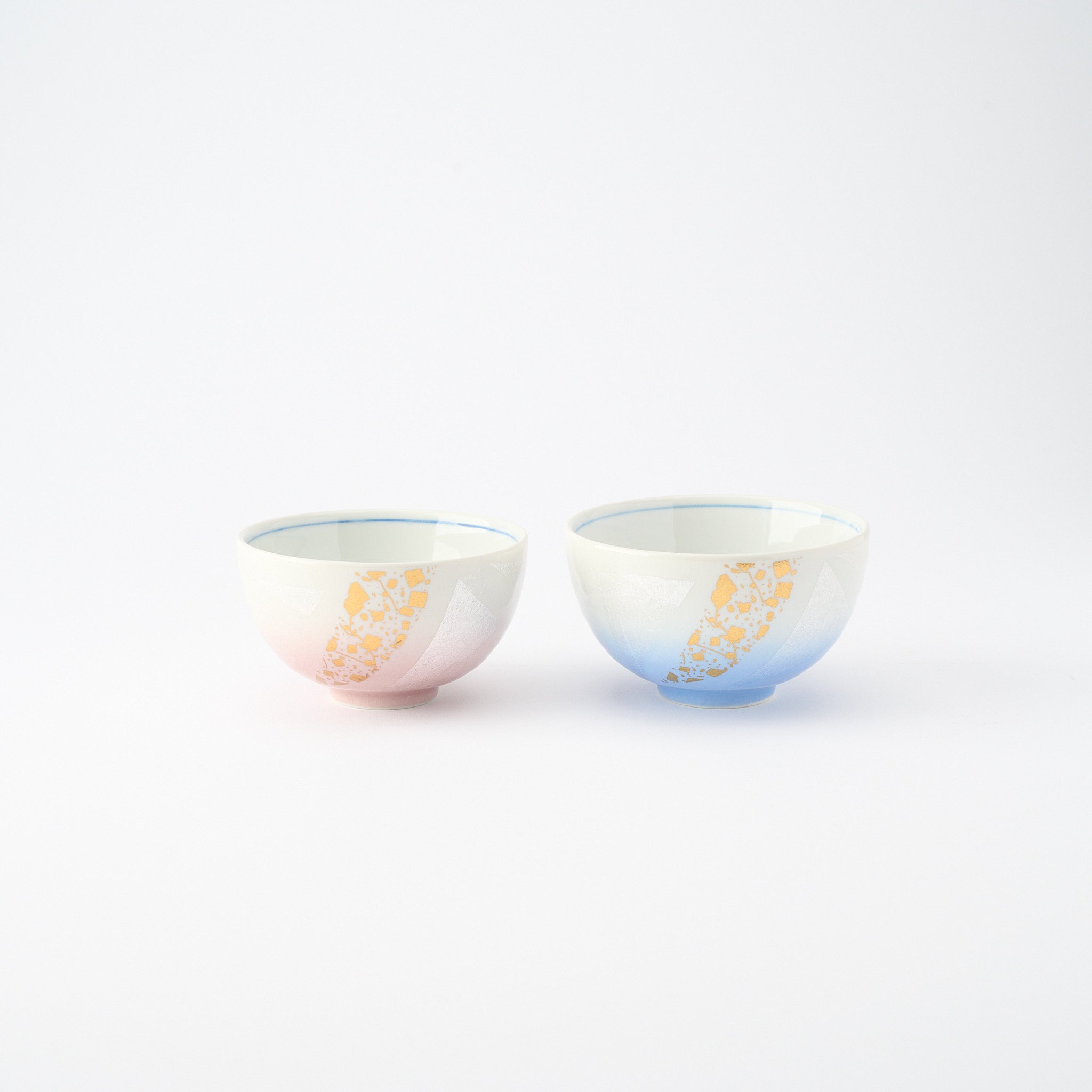 Ginsai with Gold Rice Bowl Pair - JAPAN KUTANI SHOP