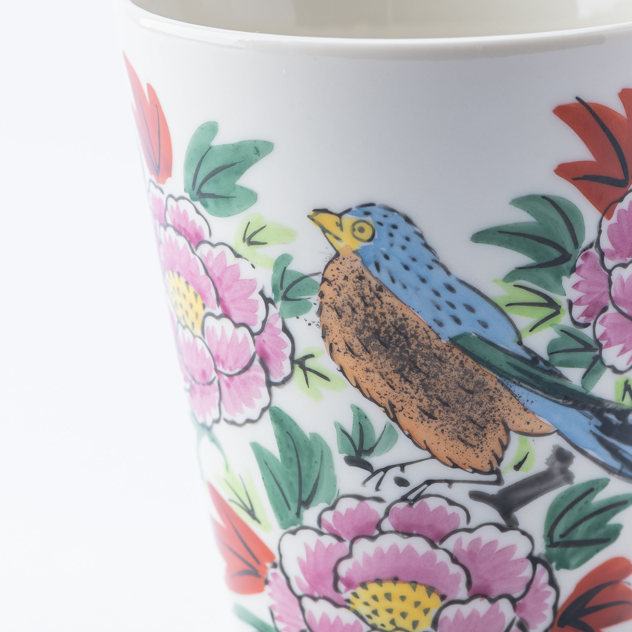 ビッグマグカップ 花に鳥 - JAPAN KUTANI SHOP